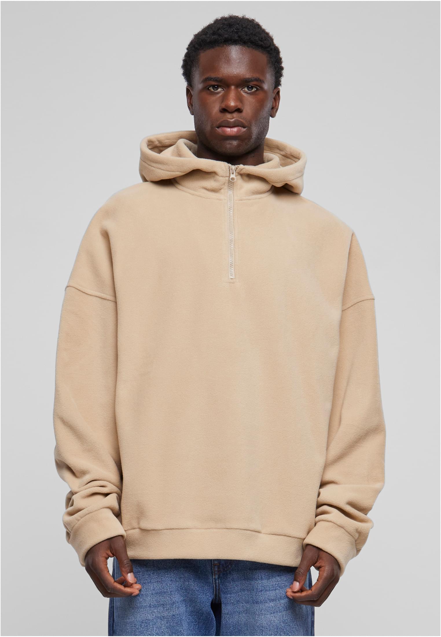 Oversized Polar Fleece Half Zip Hoody | wetsand