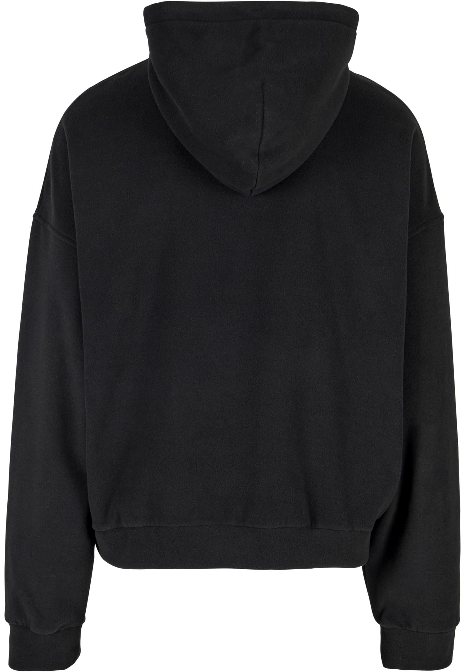 Oversized Polar Fleece Half Zip Hoody | black