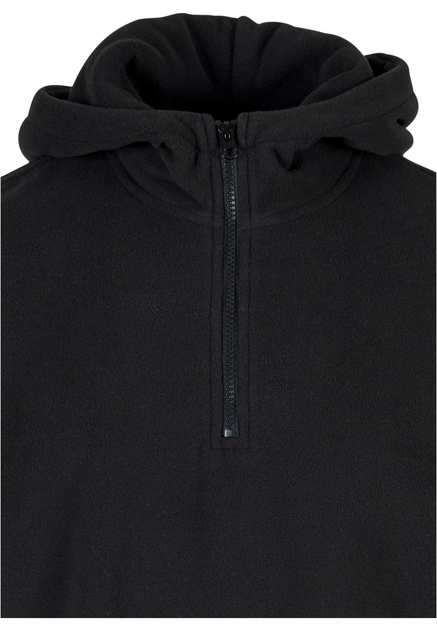 Oversized Polar Fleece Half Zip Hoody | black