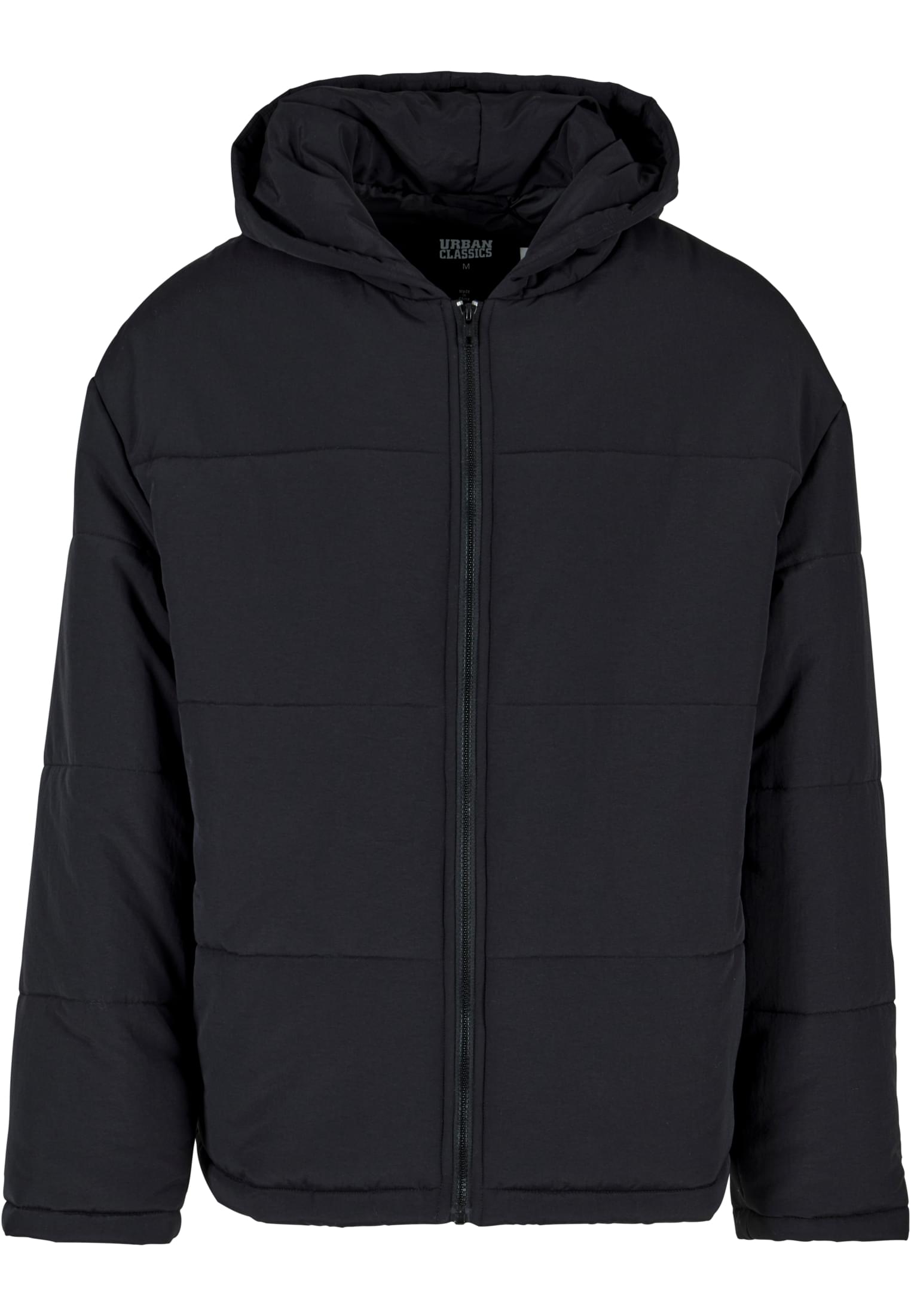 Hooded Block Puffer Jacket | black