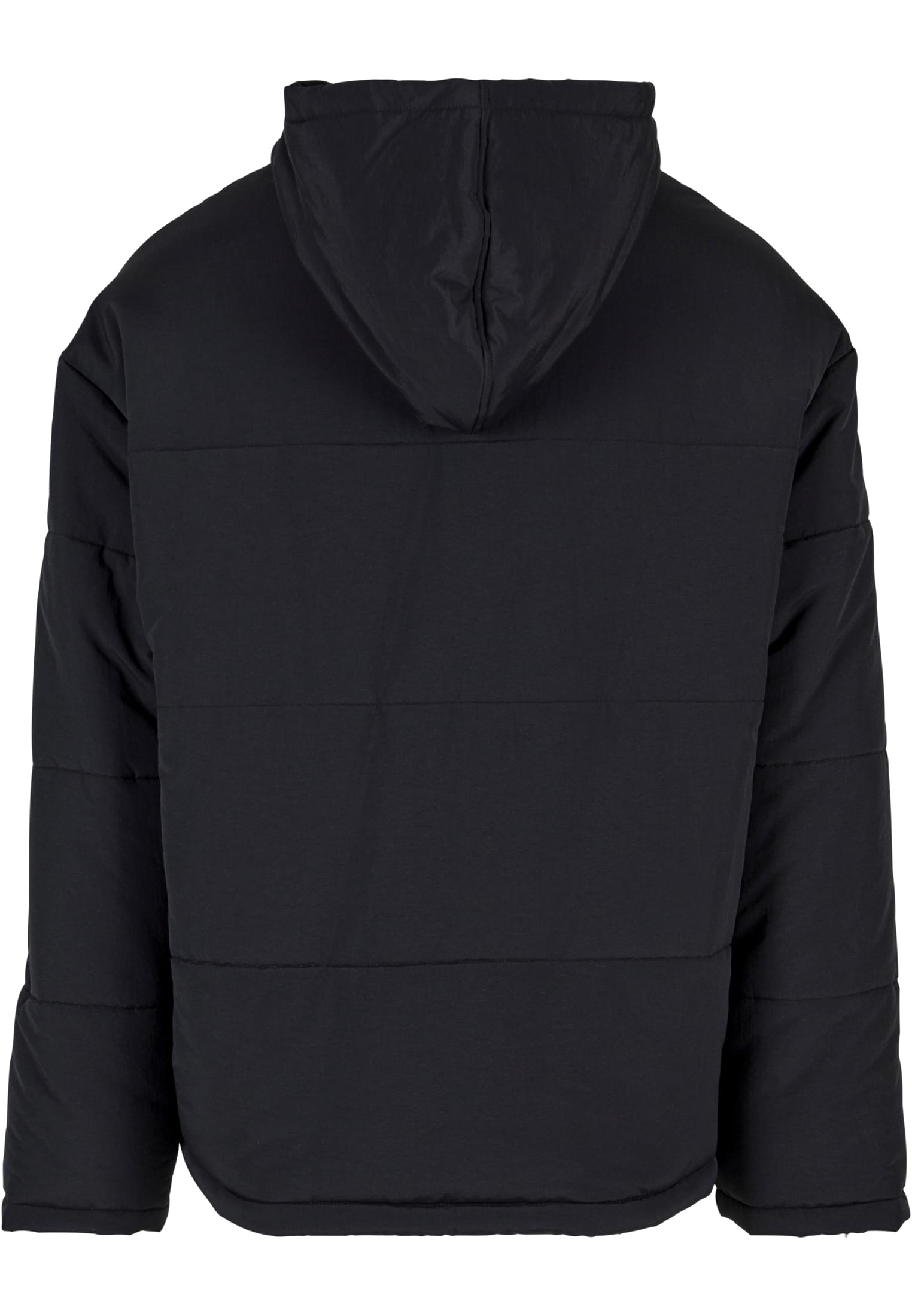 Hooded Block Puffer Jacket | black