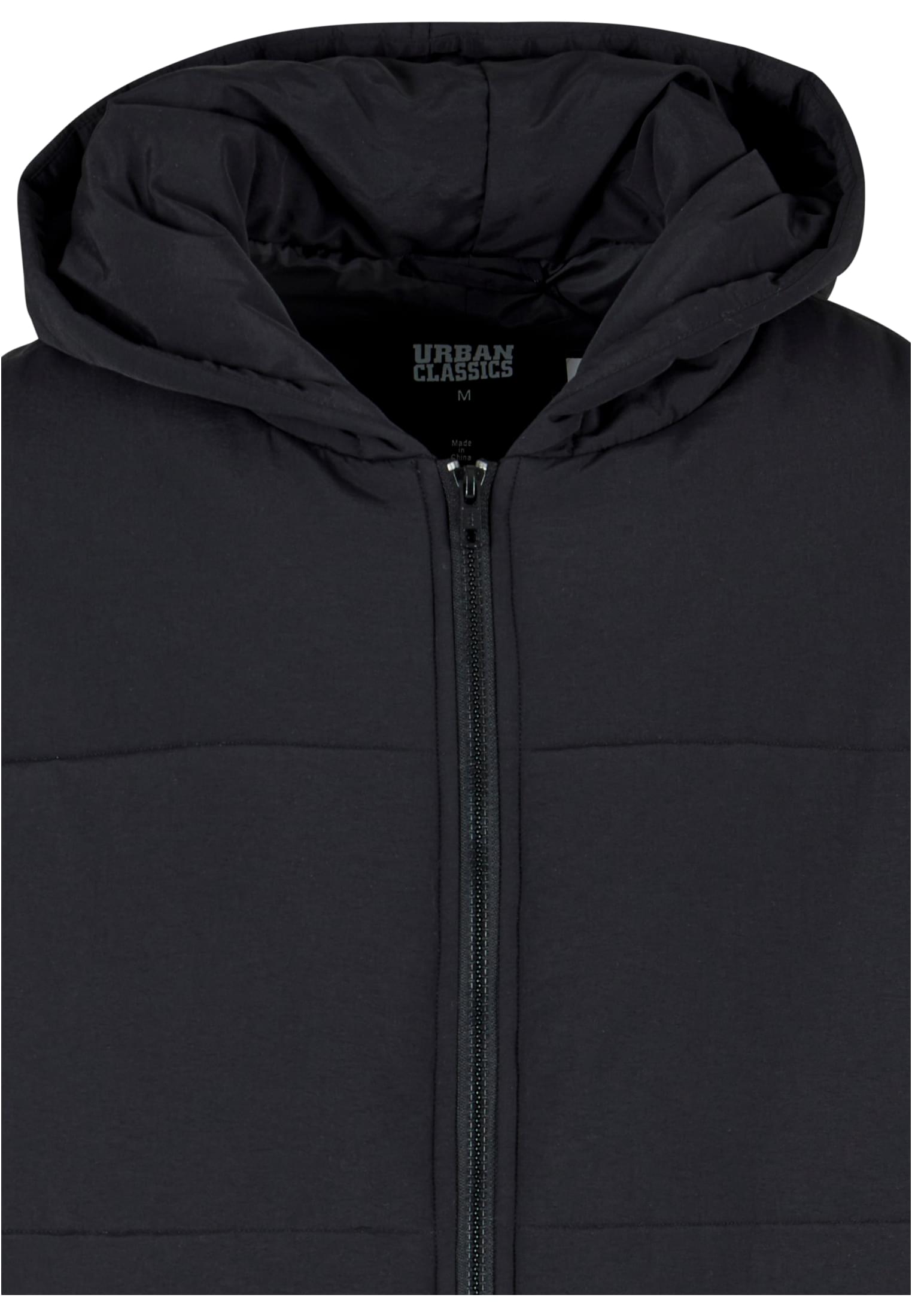 Hooded Block Puffer Jacket | black