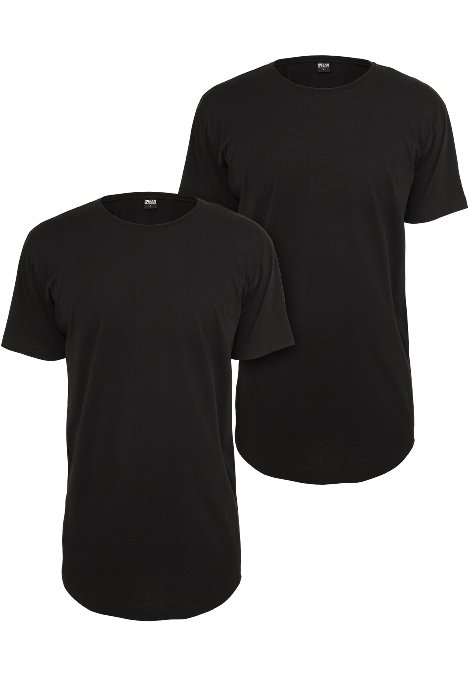 Shaped Long Tee 2-Pack | black/black