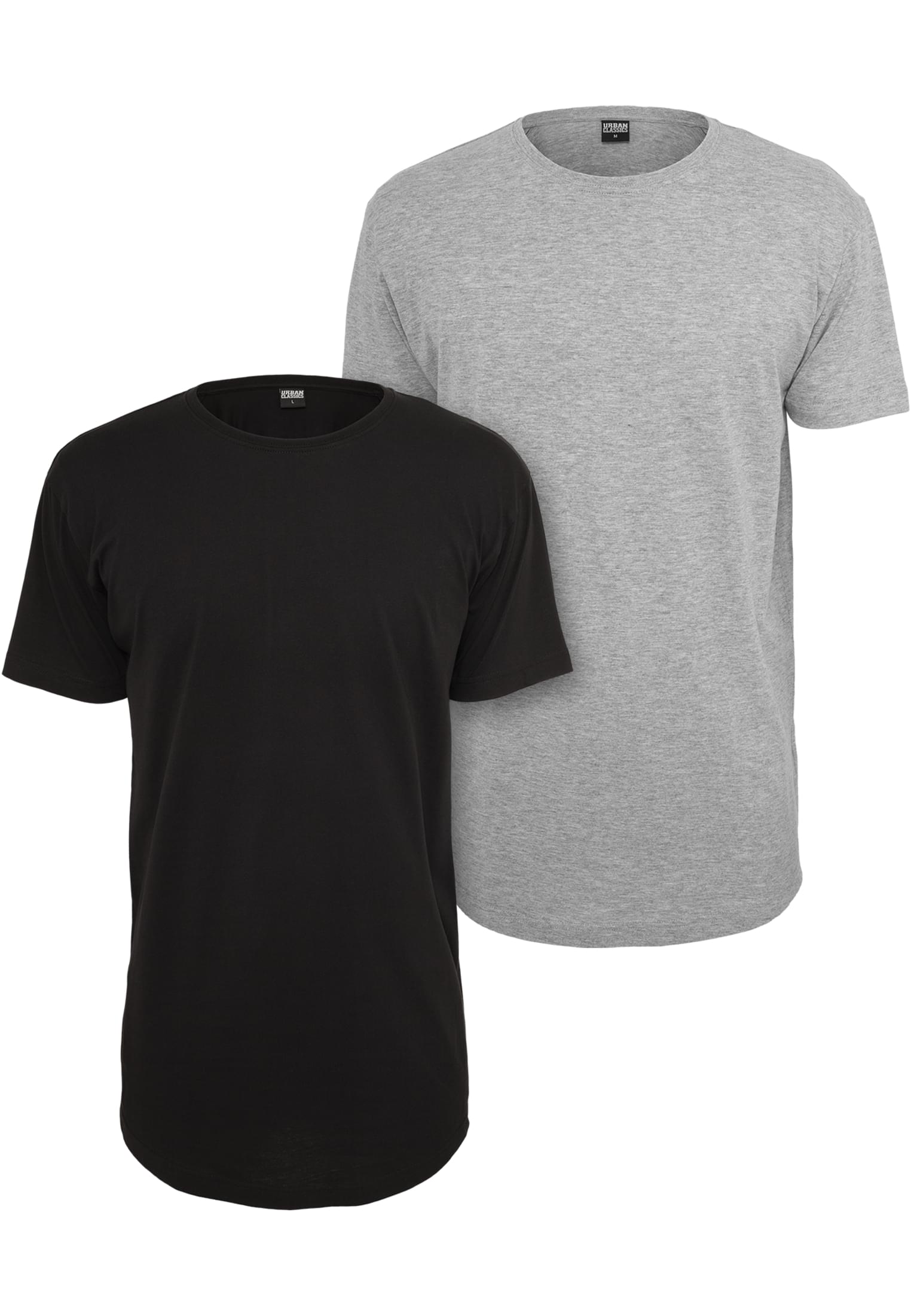 Shaped Long Tee 2-Pack | black/grey