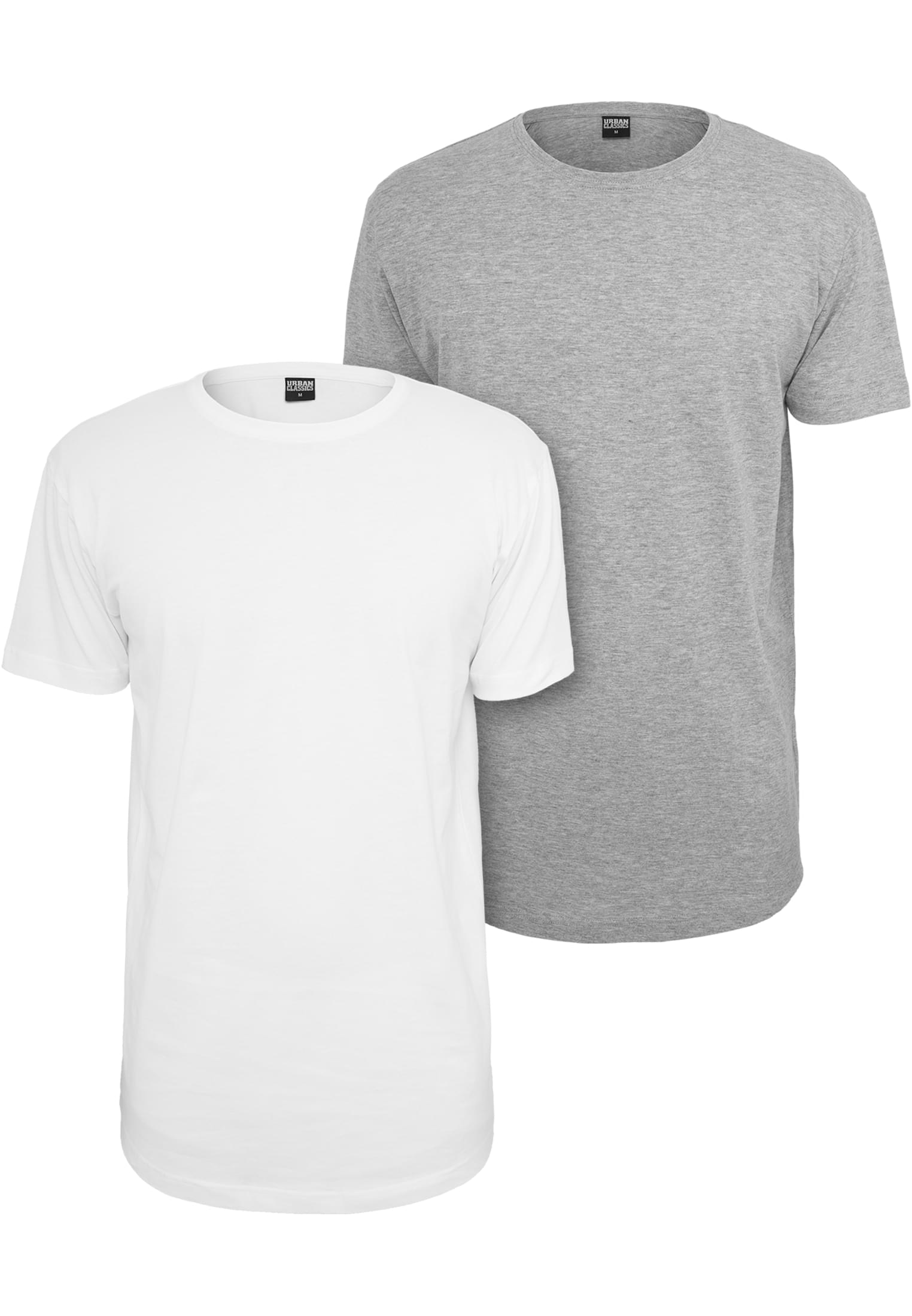 Shaped Long Tee 2-Pack | white/grey