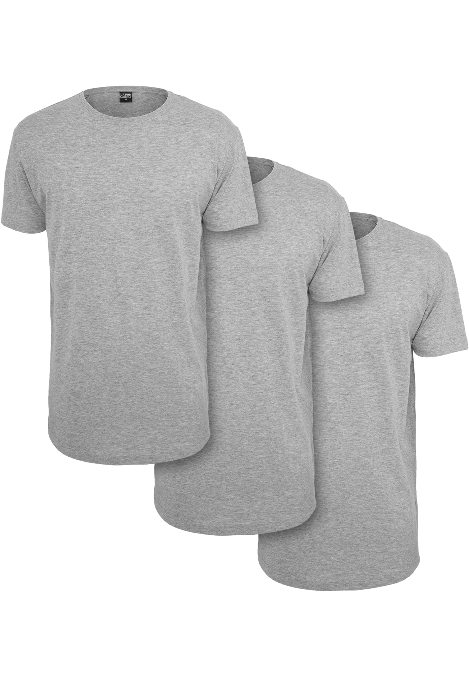 Shaped Long Tee 3-Pack | grey+grey+grey