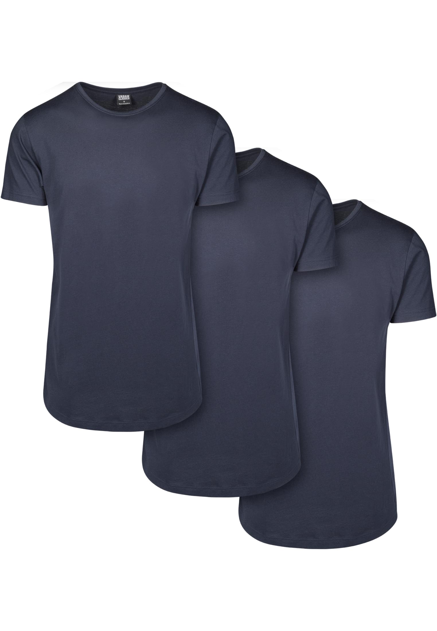 Shaped Long Tee 3-Pack | navy+navy+navy