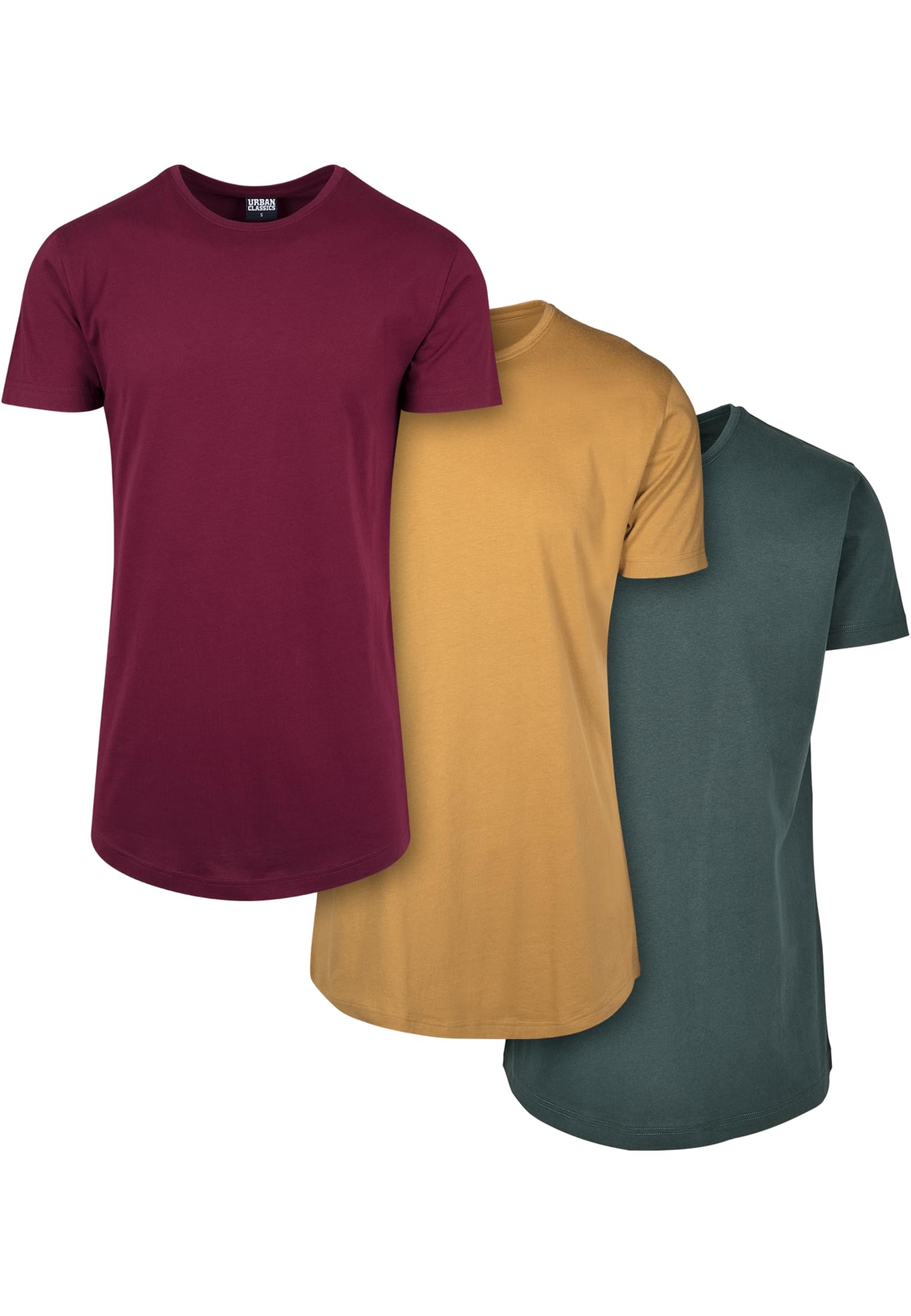 Shaped Long Tee 3-Pack | port+nut+bottlegreen