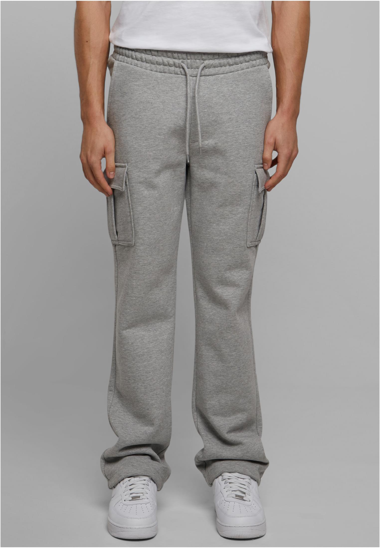 Heavy Straight Leg Cargo Sweatpants | grey