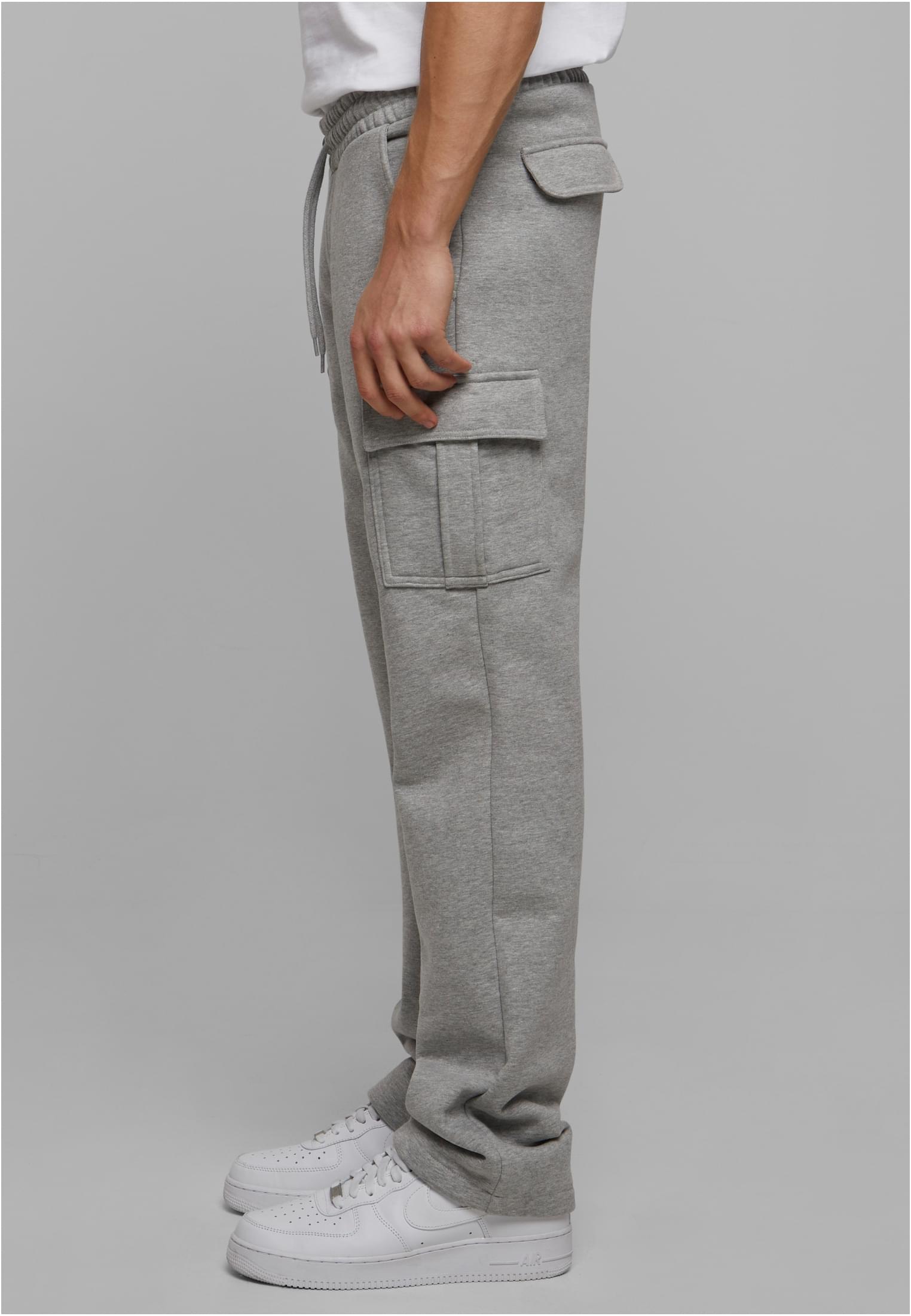 Heavy Straight Leg Cargo Sweatpants | grey