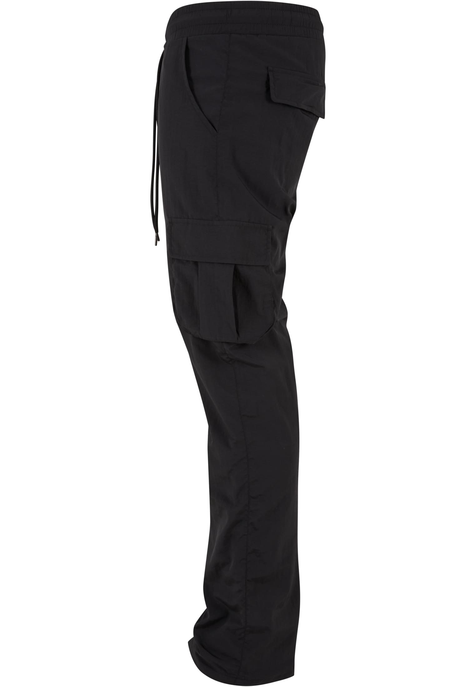 Straight Leg Nylon Cargo Pants | black