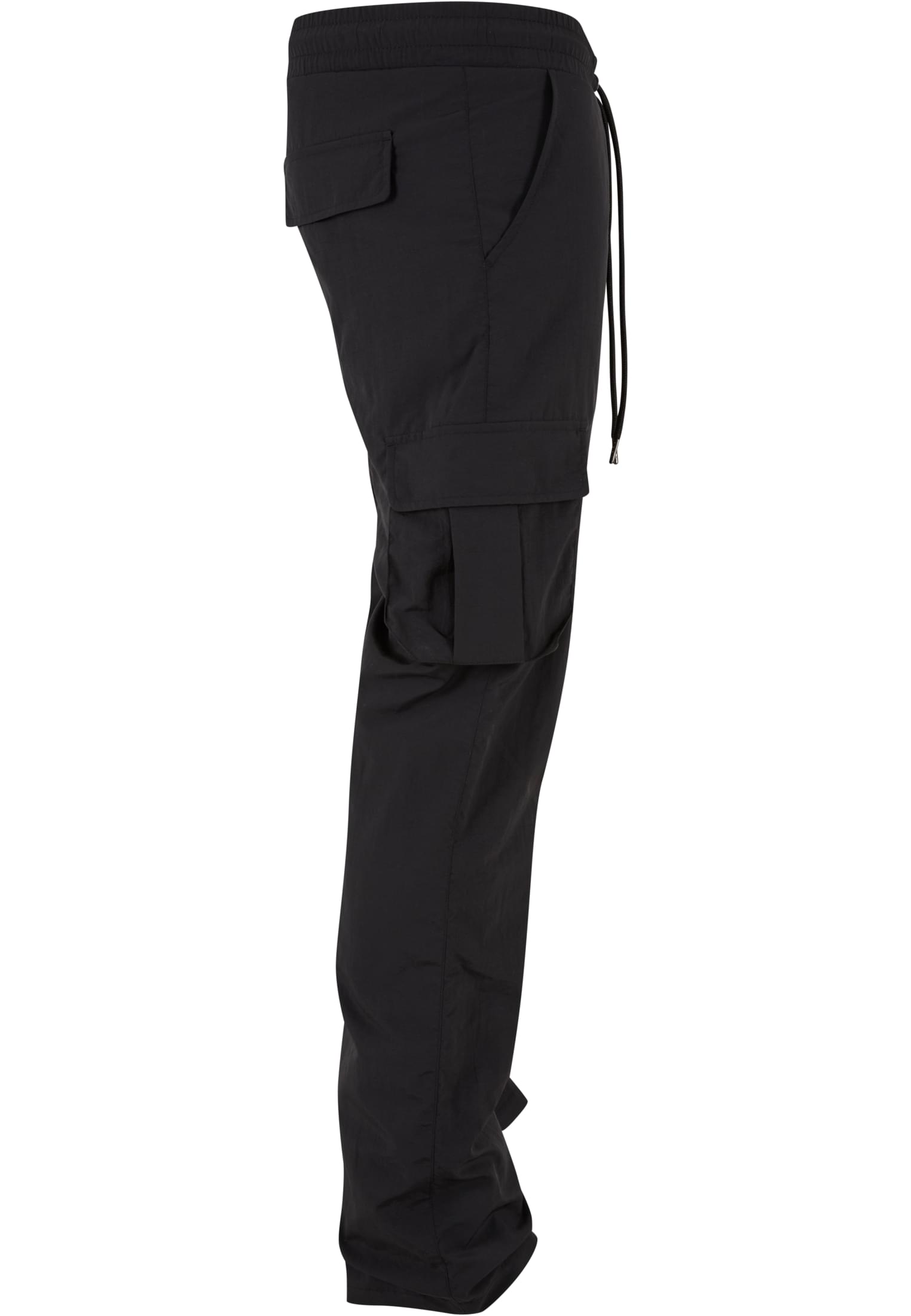 Straight Leg Nylon Cargo Pants | black