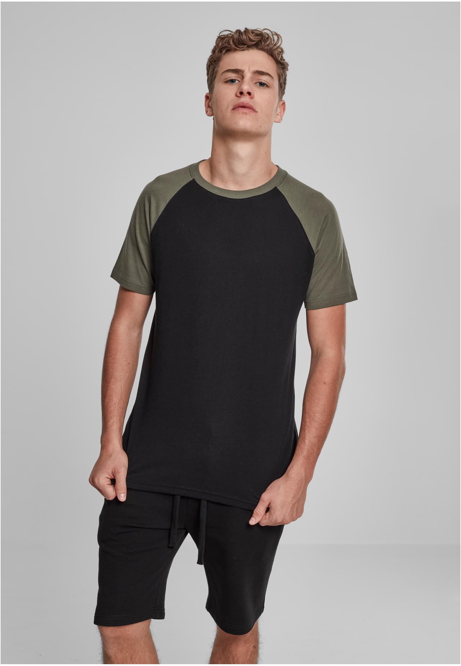 Raglan Contrast Tee 2-Pack | black/olive+white/black