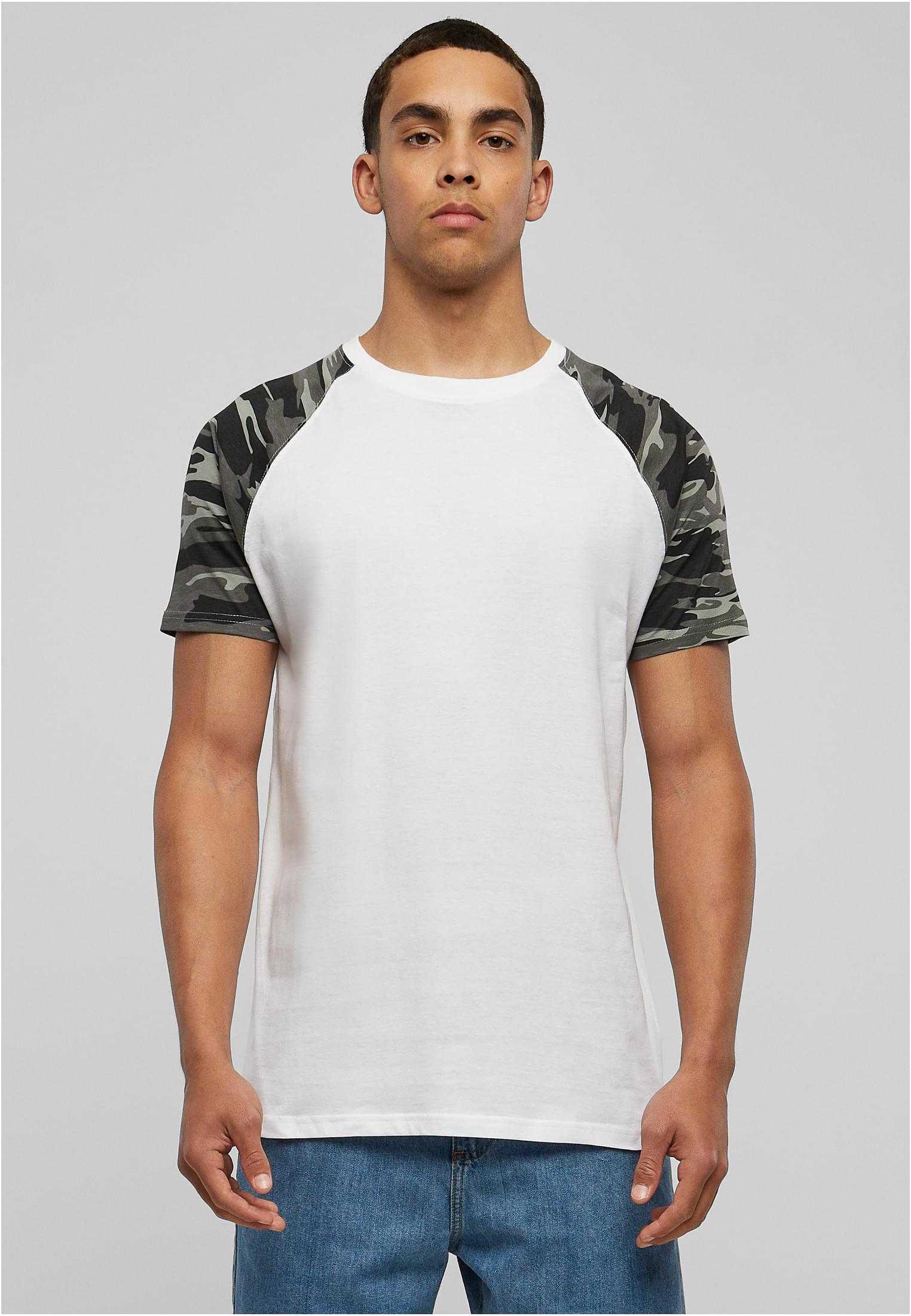 Raglan Contrast Tee | wht/darkcamo