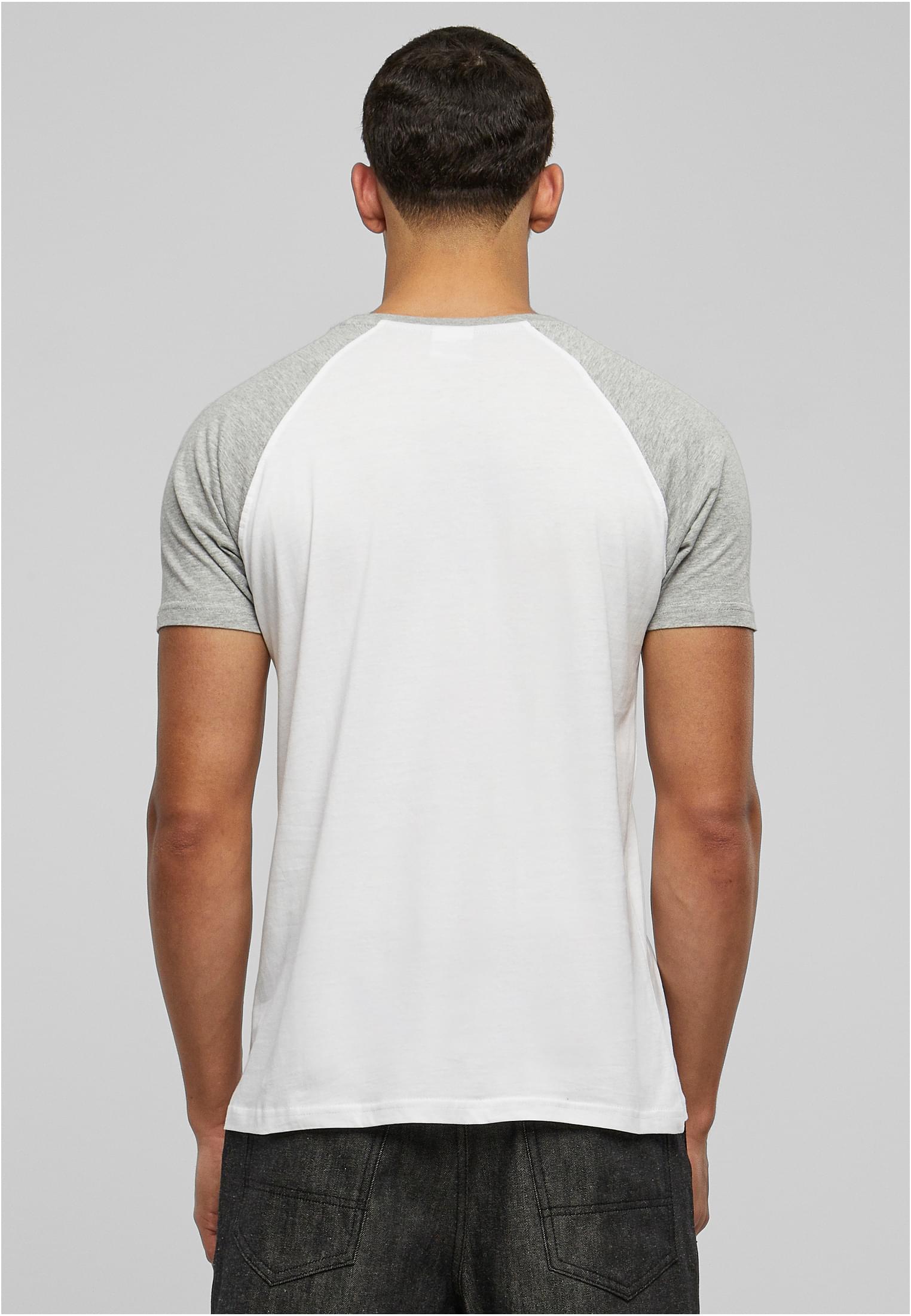 Raglan Contrast Tee | wht/gry