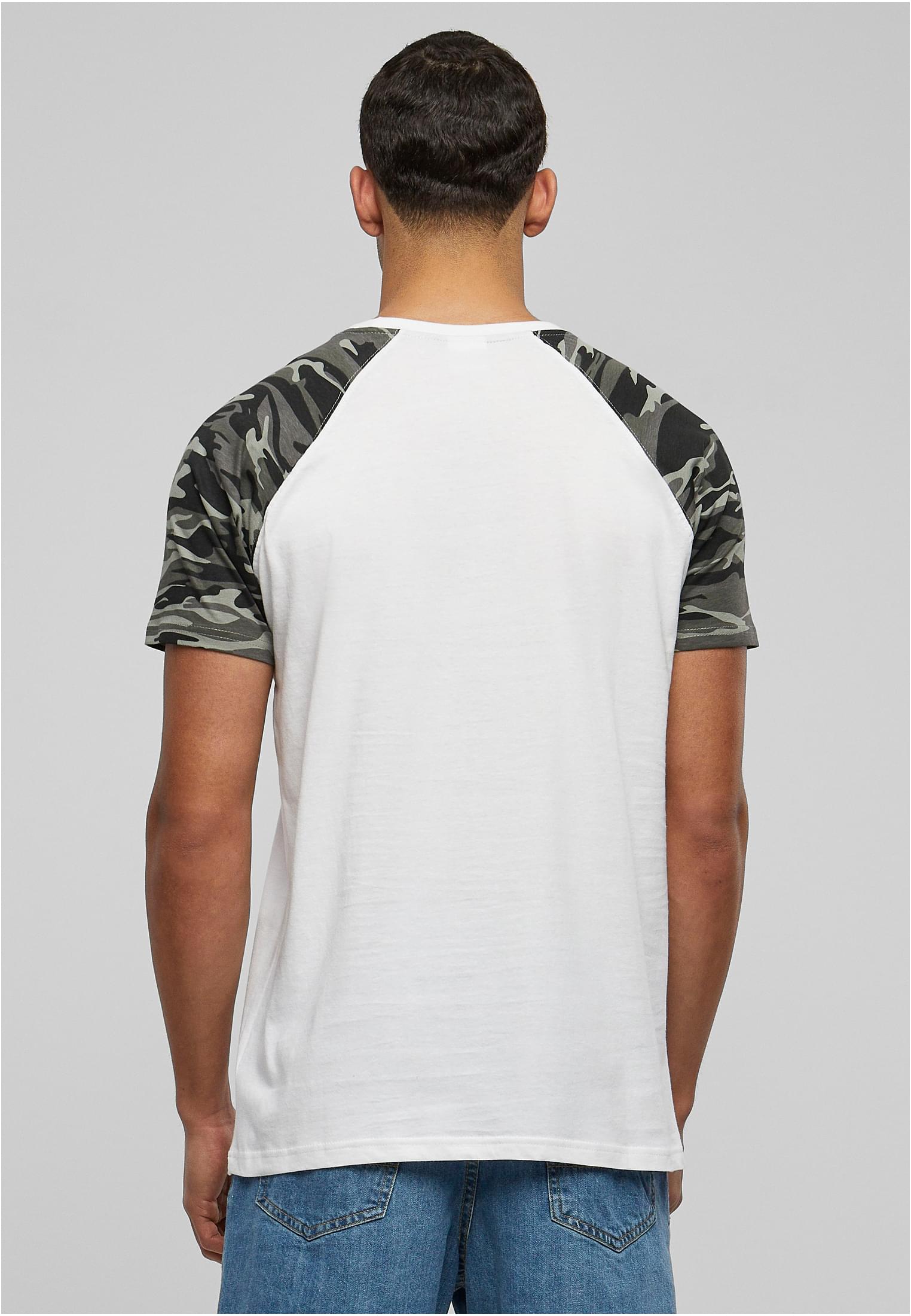 Raglan Contrast Tee | wht/darkcamo