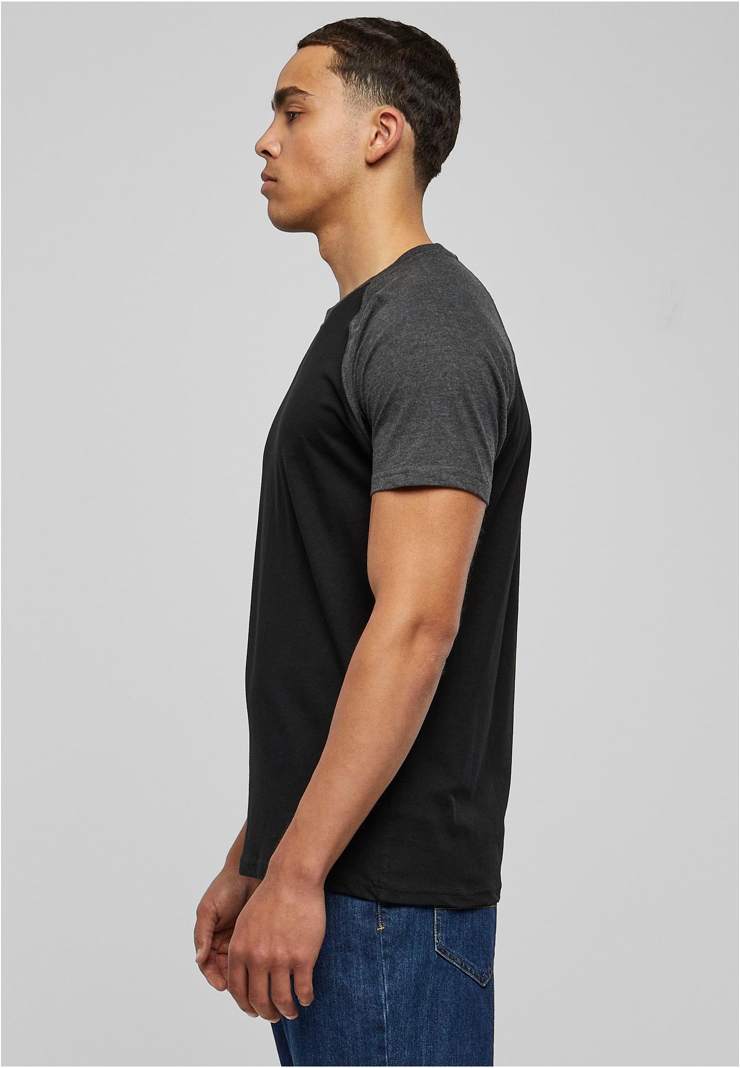 Raglan Contrast Tee | blk/cha