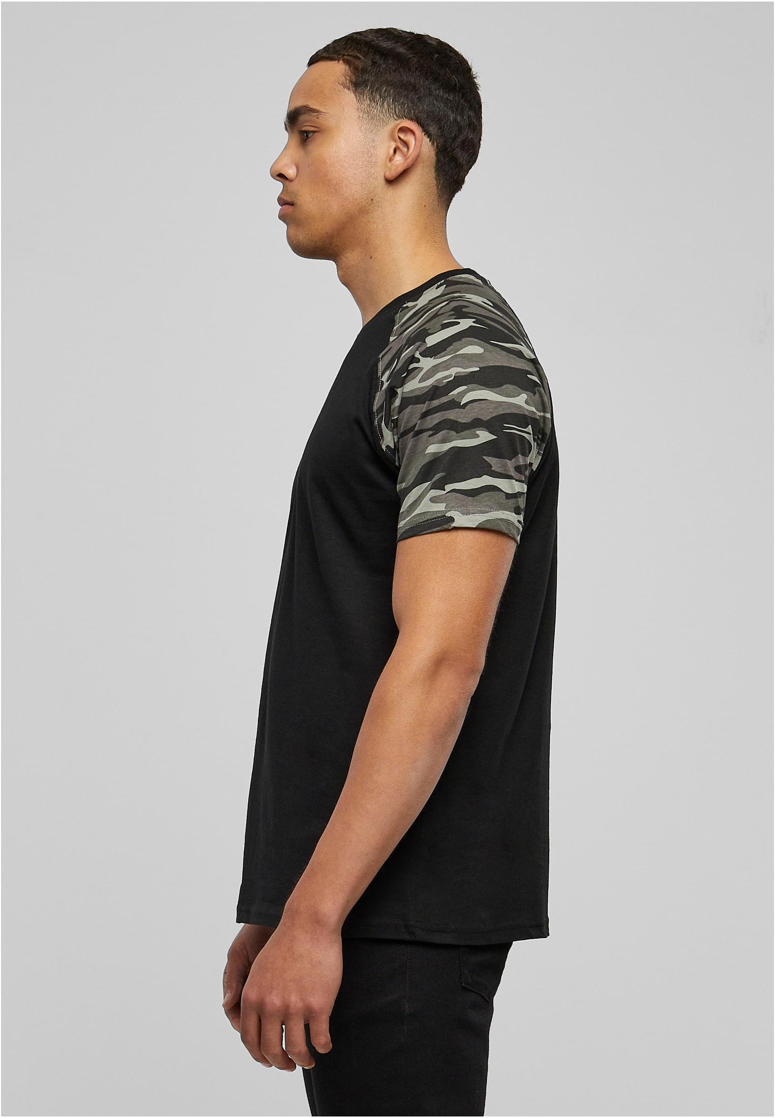 Raglan Contrast Tee | blk/darkcamo