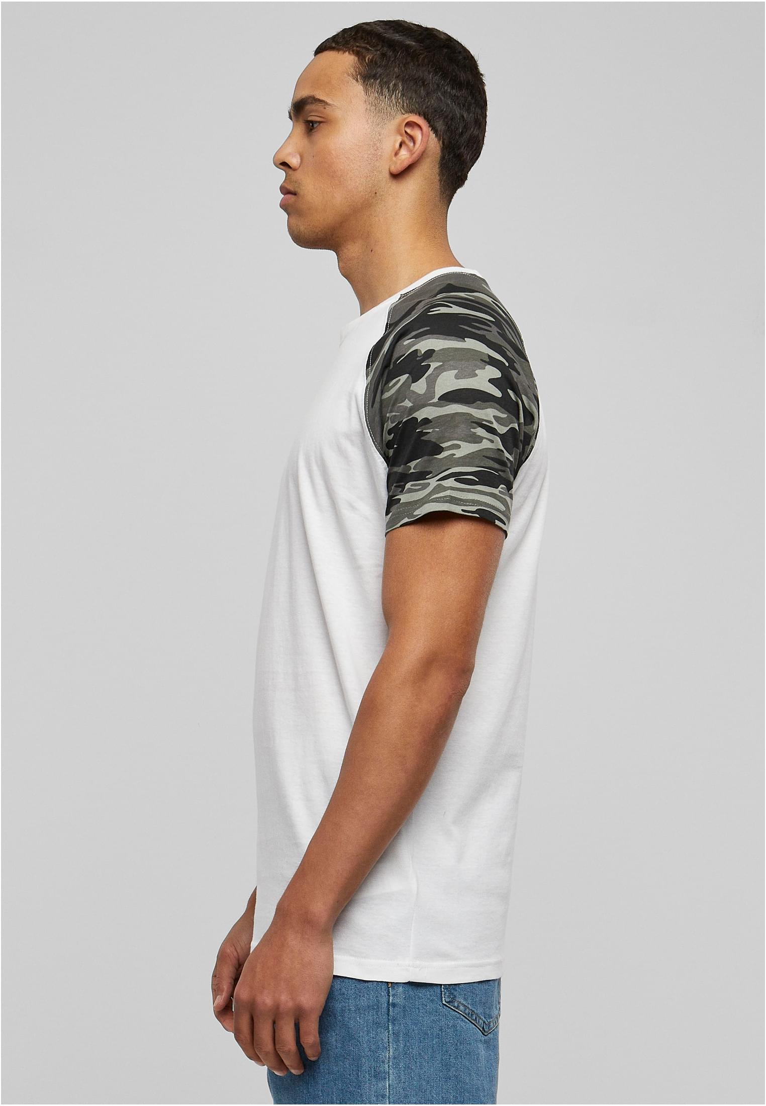 Raglan Contrast Tee | wht/darkcamo