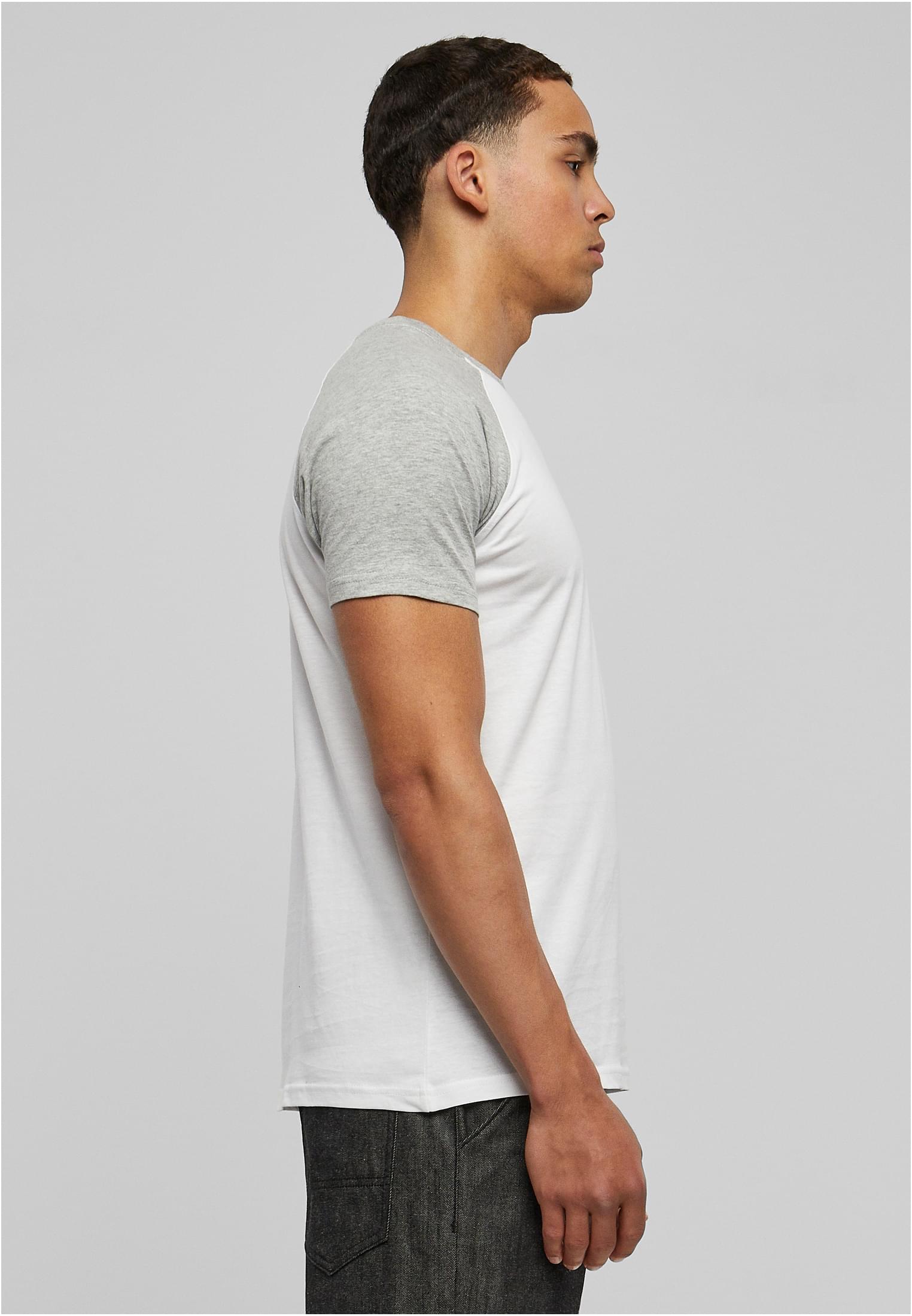 Raglan Contrast Tee | wht/gry