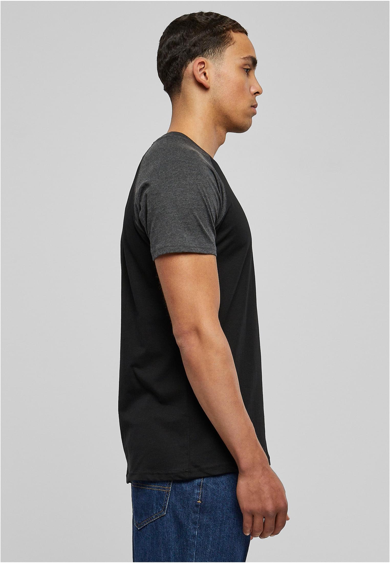 Raglan Contrast Tee | blk/cha