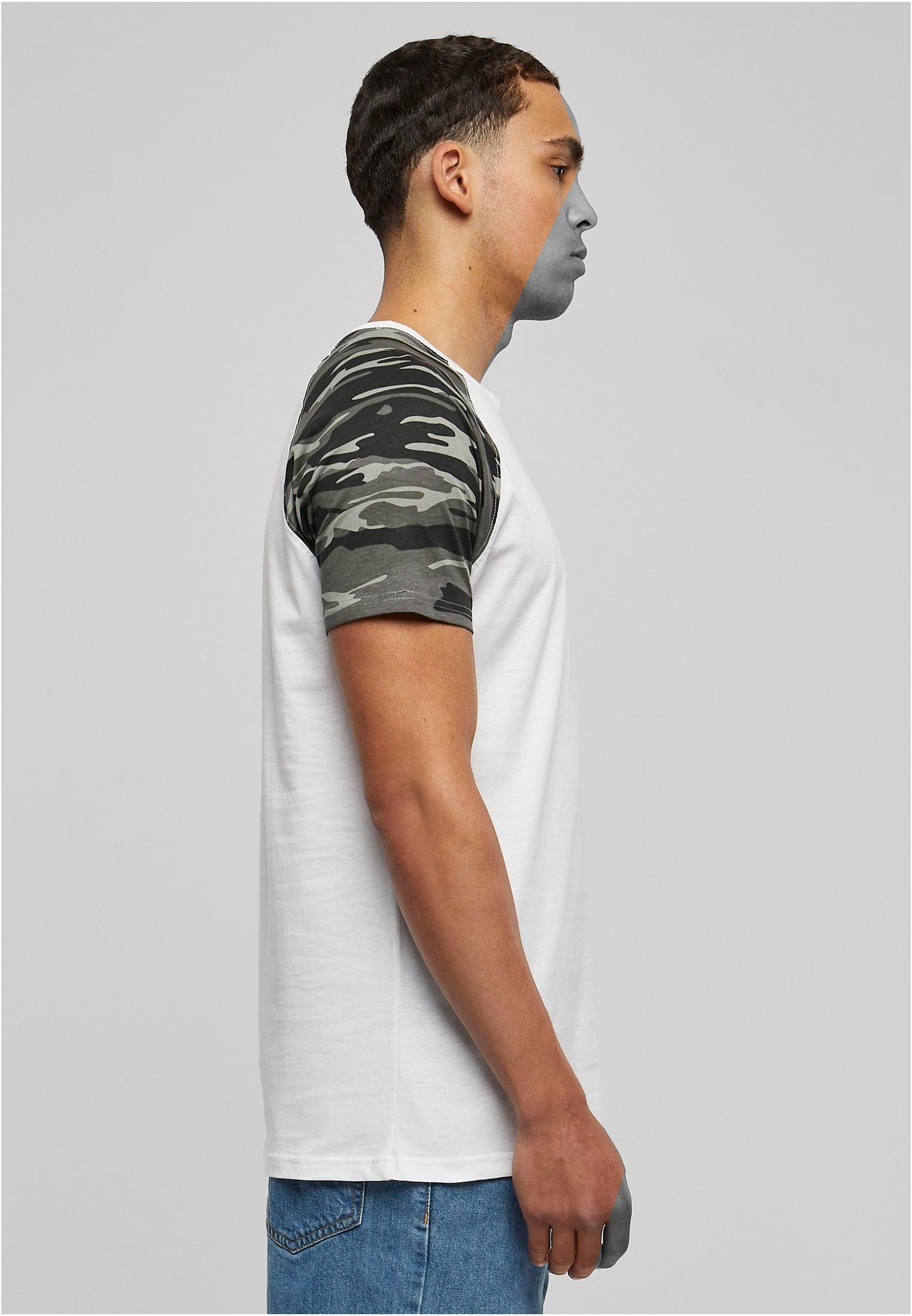 Raglan Contrast Tee | wht/darkcamo