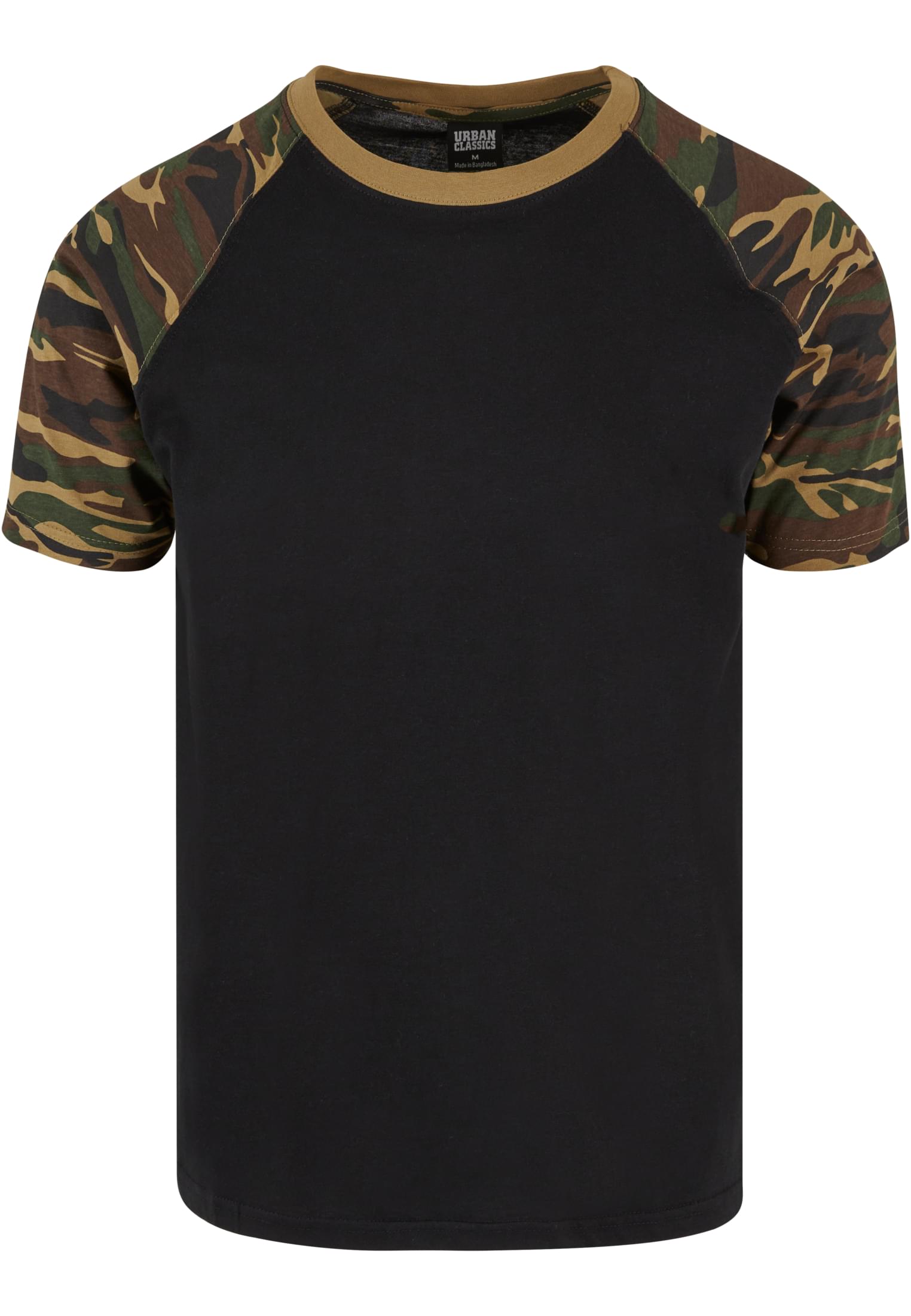 Raglan Contrast Tee | blk/woodcamo