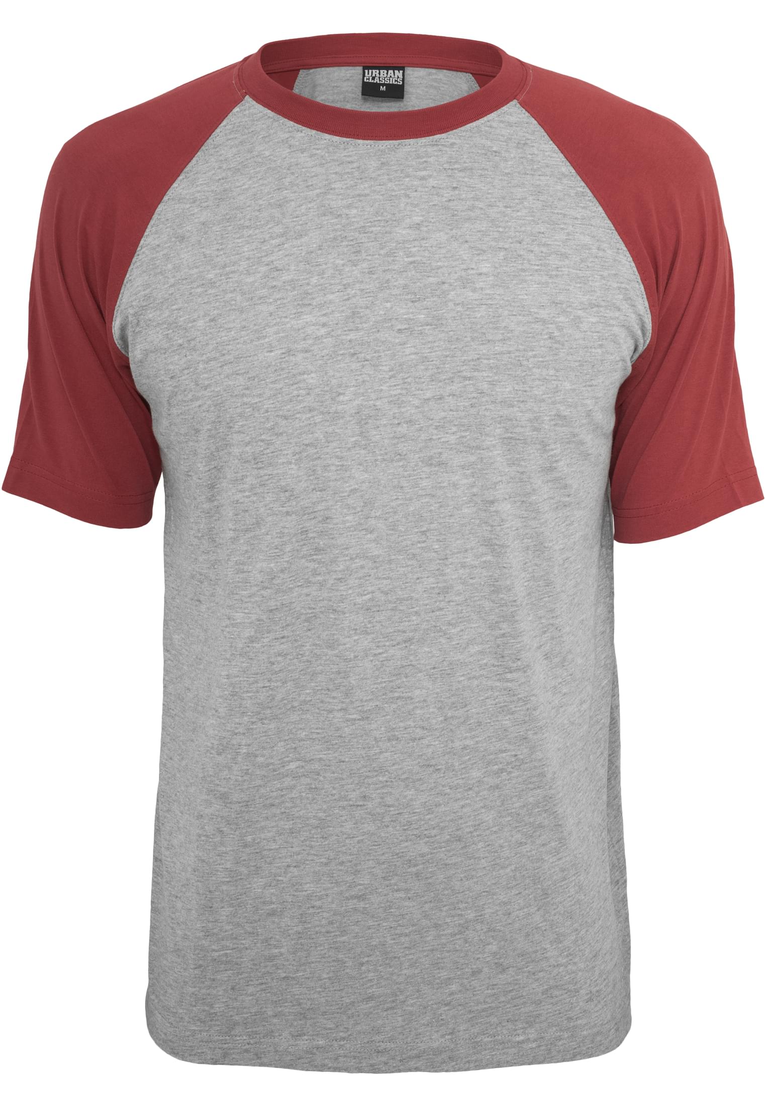 Raglan Contrast Tee | gry/ruby