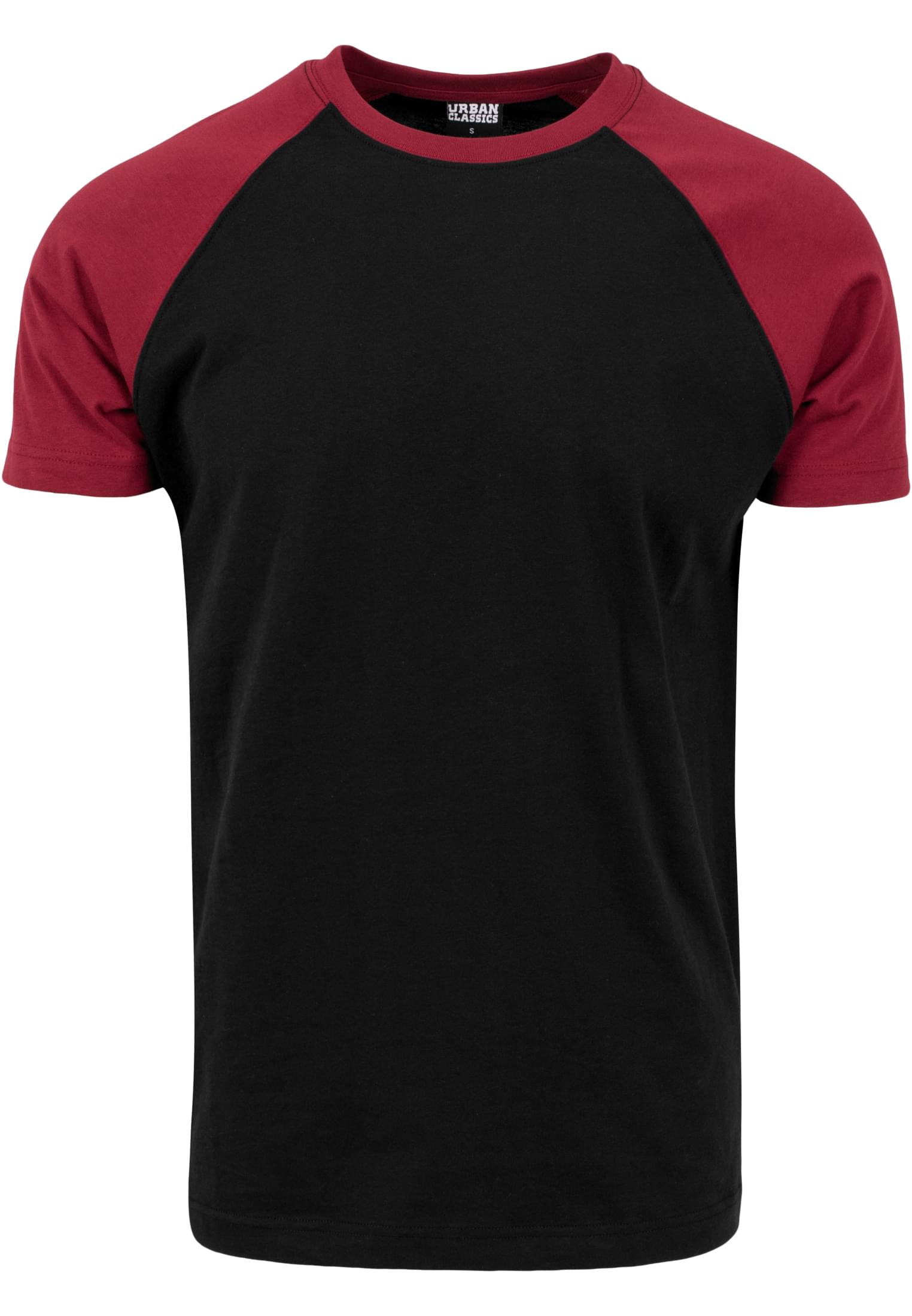 Raglan Contrast Tee | blk/burgundy