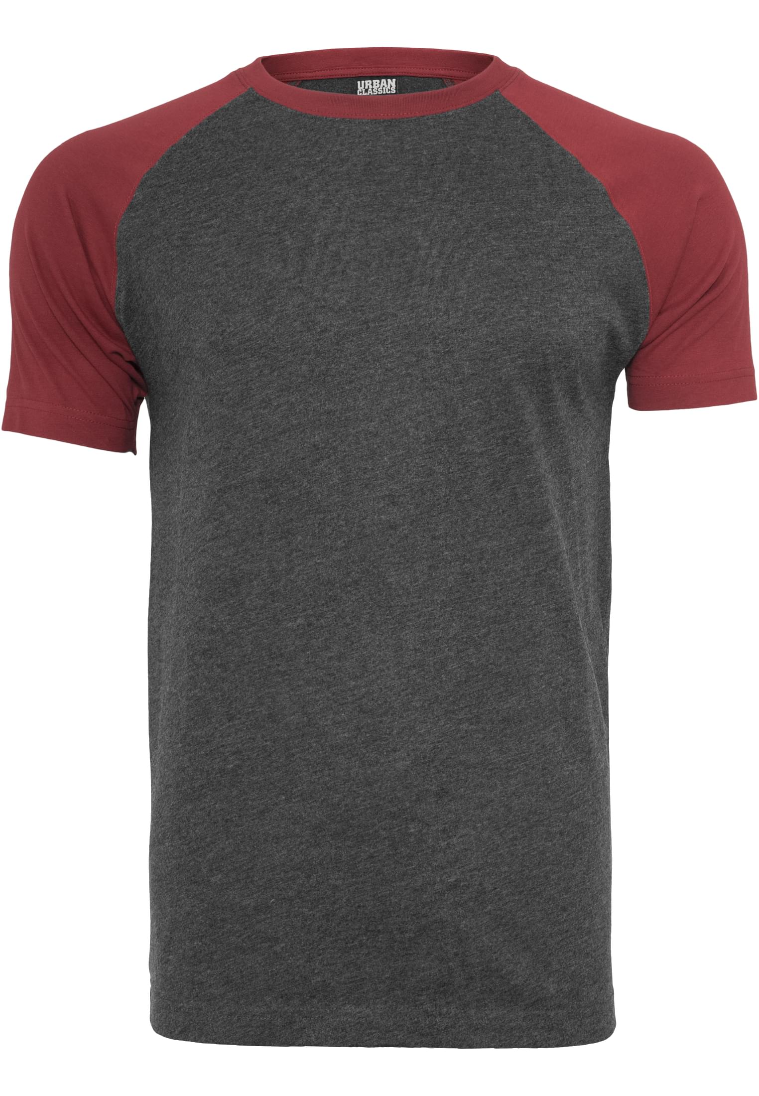 Raglan Contrast Tee | cha/burgundy