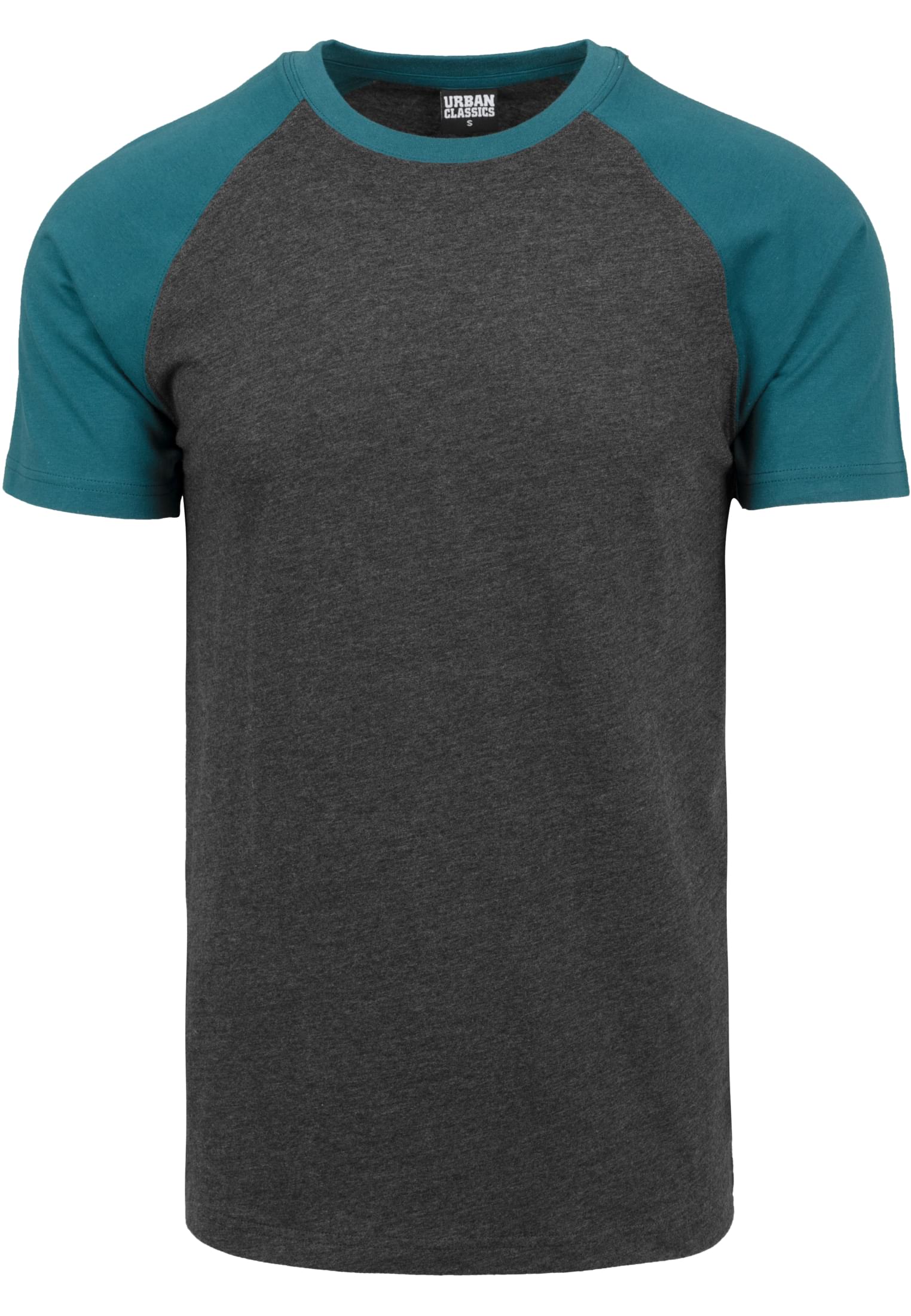 Raglan Contrast Tee | charcoal/teal