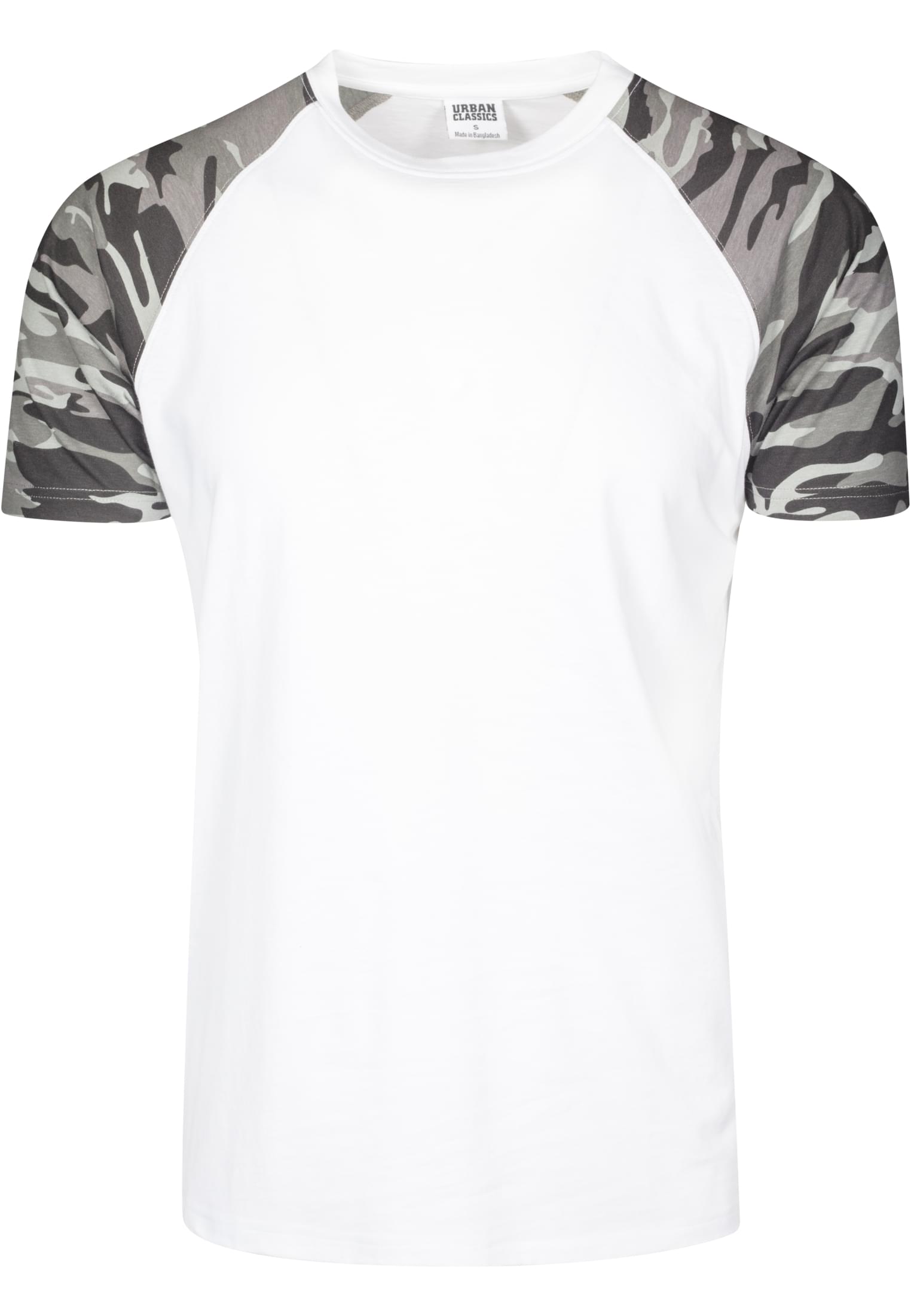 Raglan Contrast Tee | wht/darkcamo