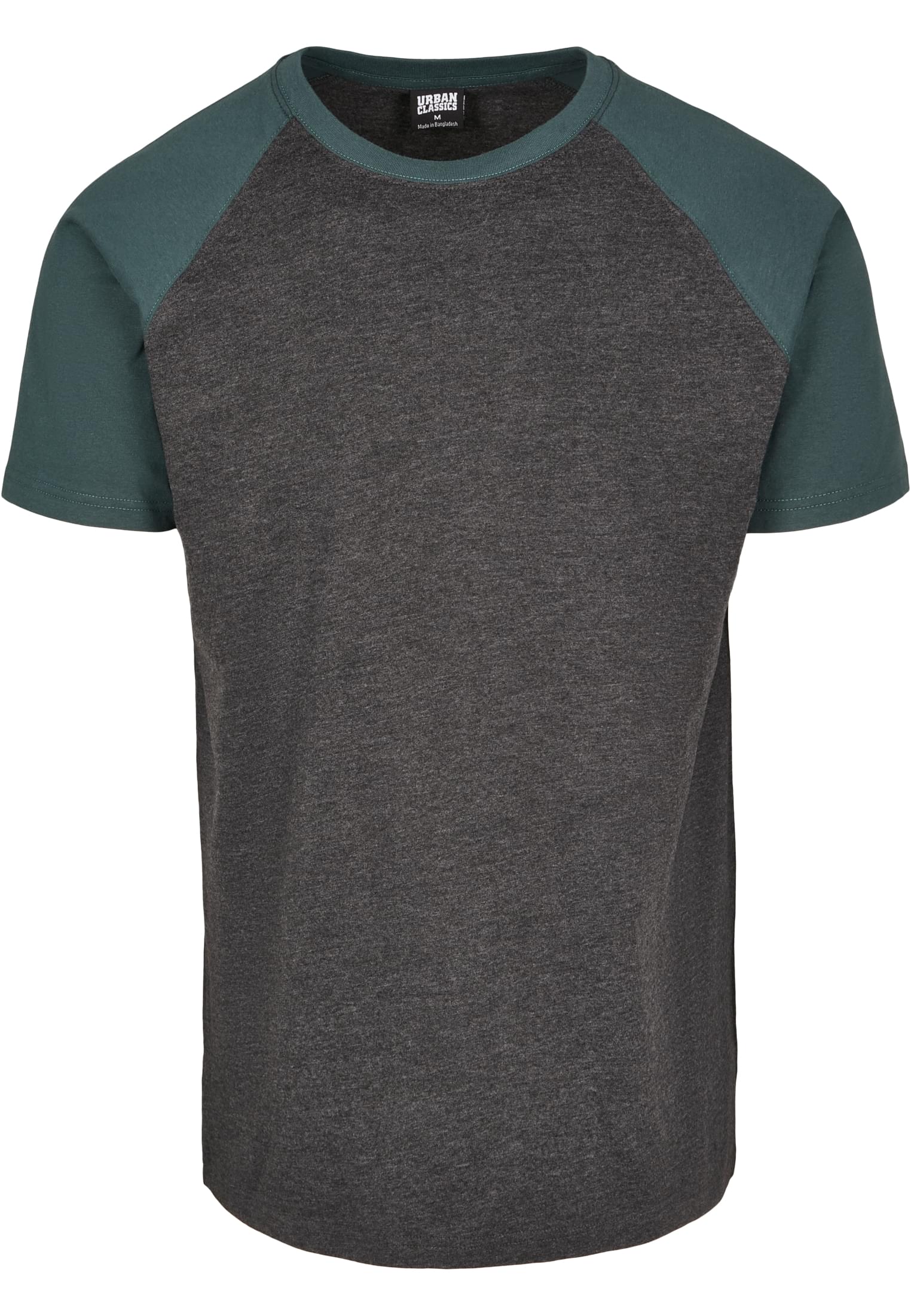 Raglan Contrast Tee | charcoal/bottlegreen