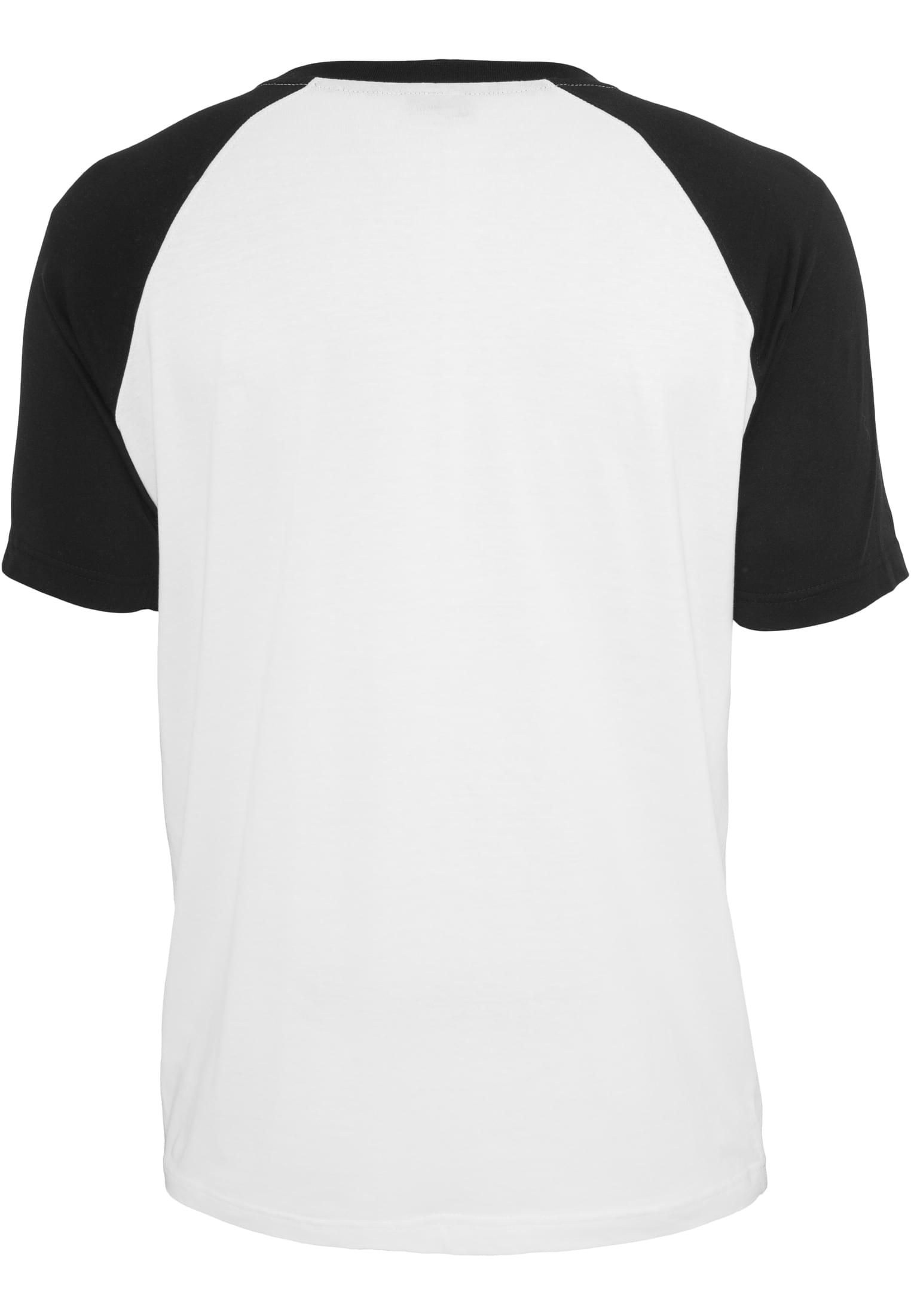 Raglan Contrast Tee | wht/blk