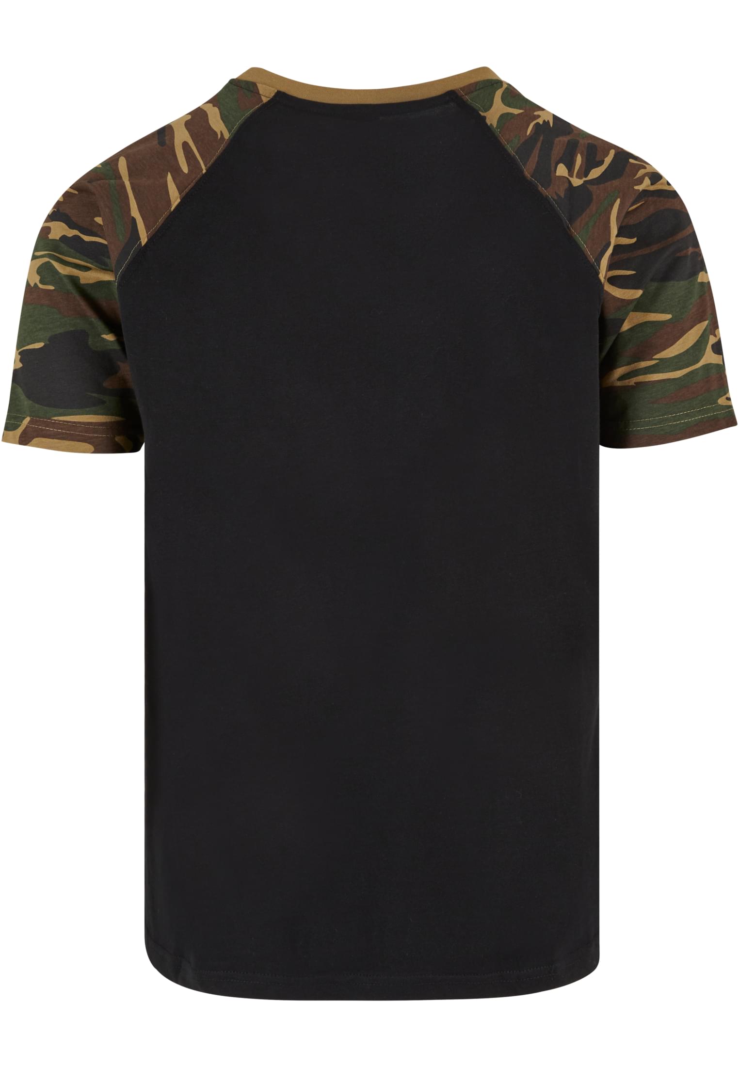 Raglan Contrast Tee | blk/woodcamo