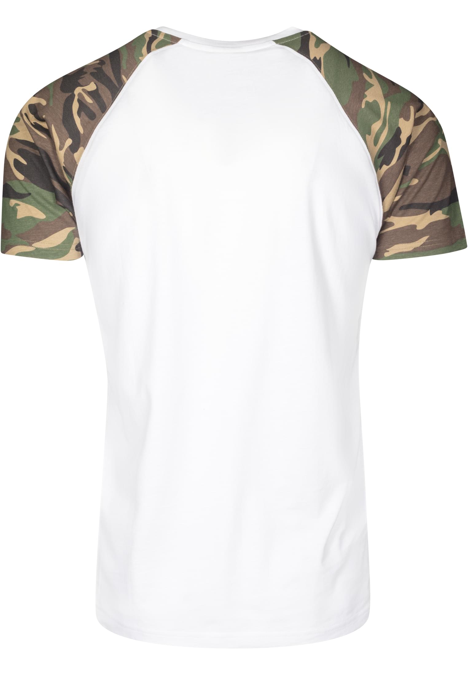 Raglan Contrast Tee | wht/woodcamo