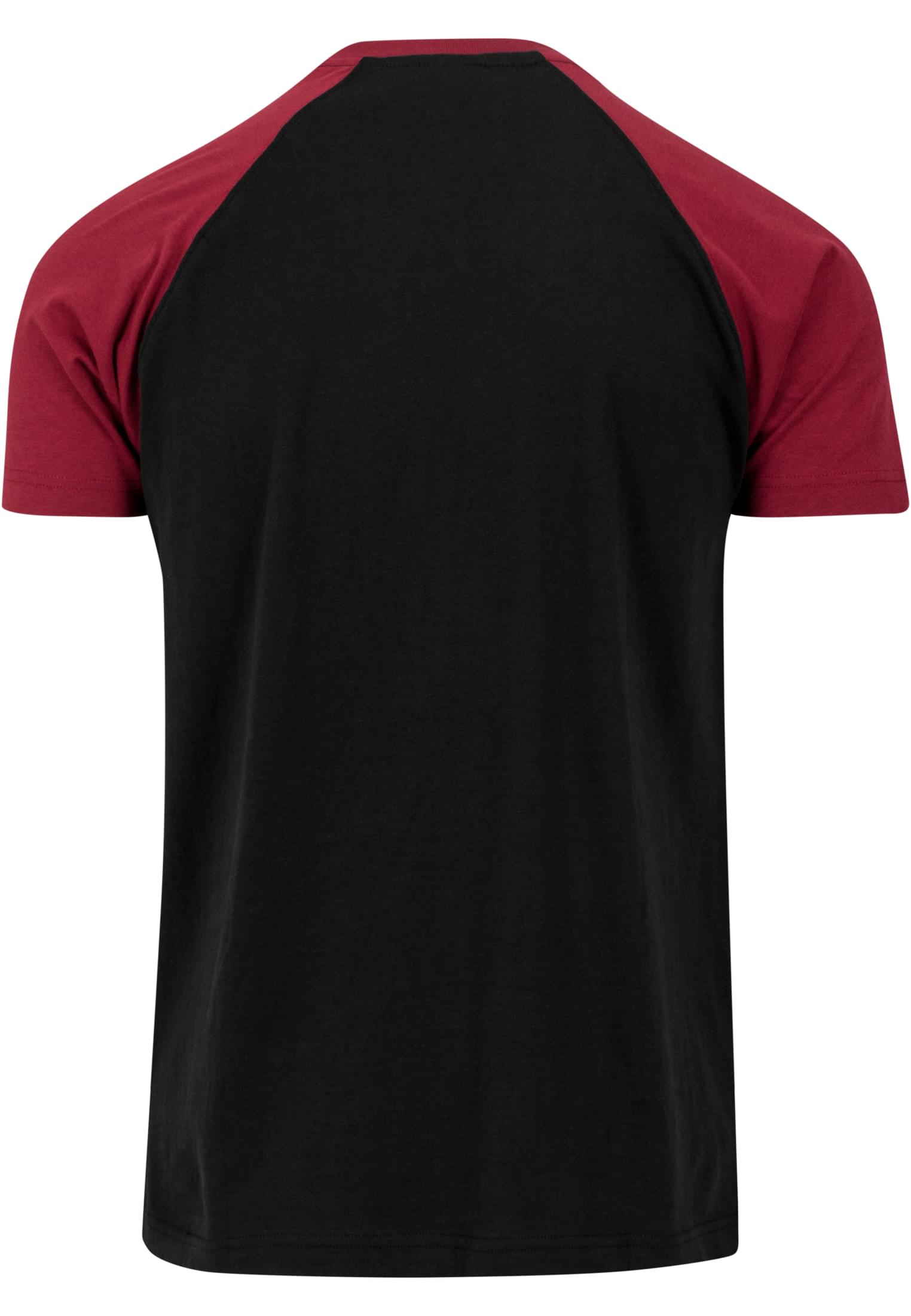 Raglan Contrast Tee | blk/burgundy