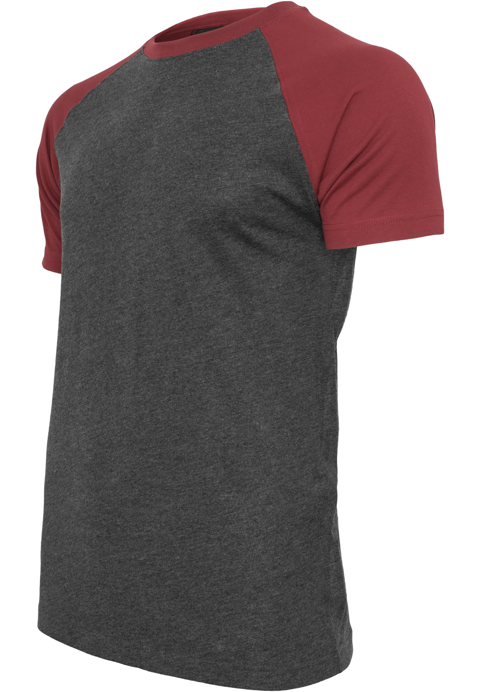 Raglan Contrast Tee | cha/burgundy