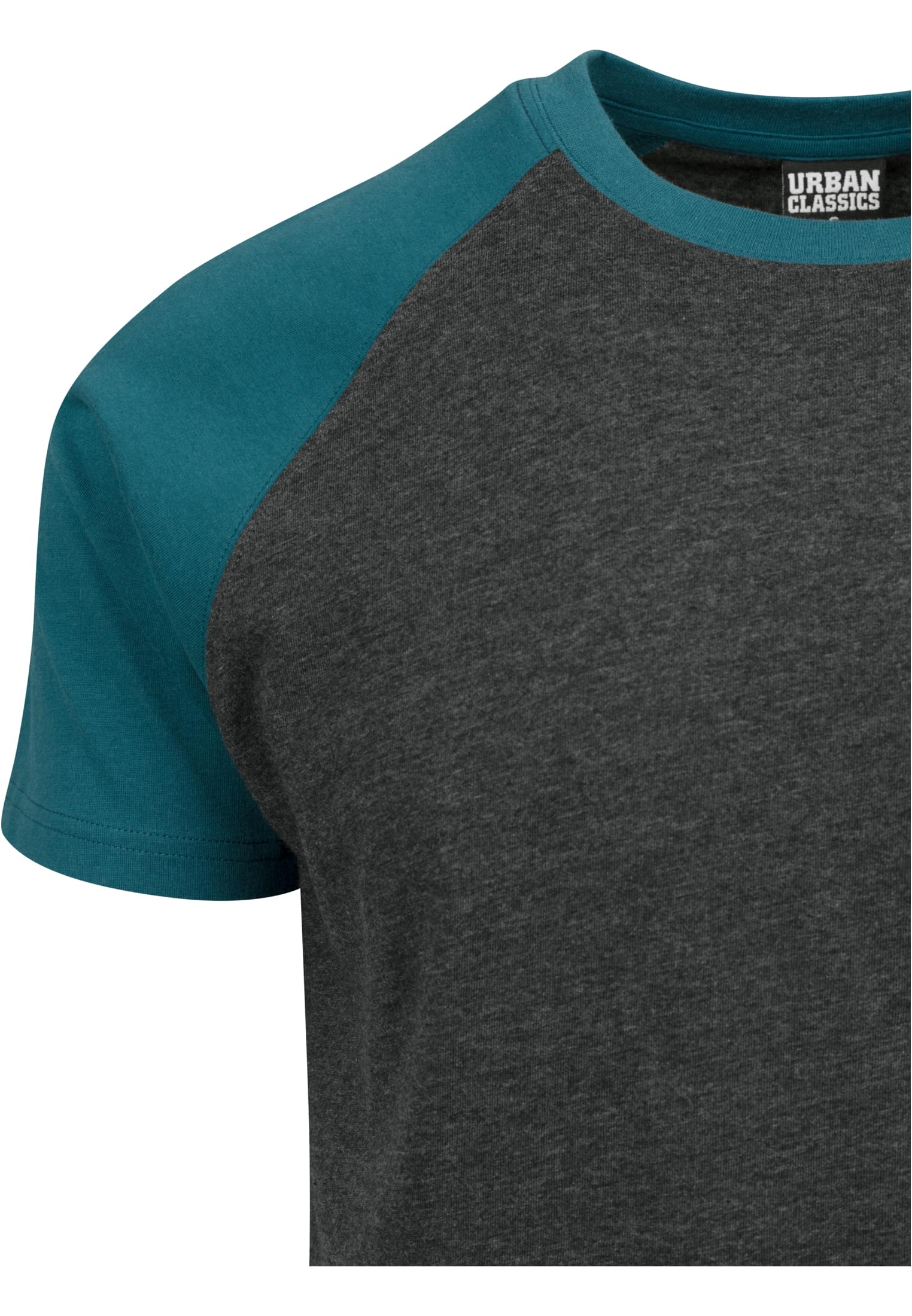 Raglan Contrast Tee | charcoal/teal