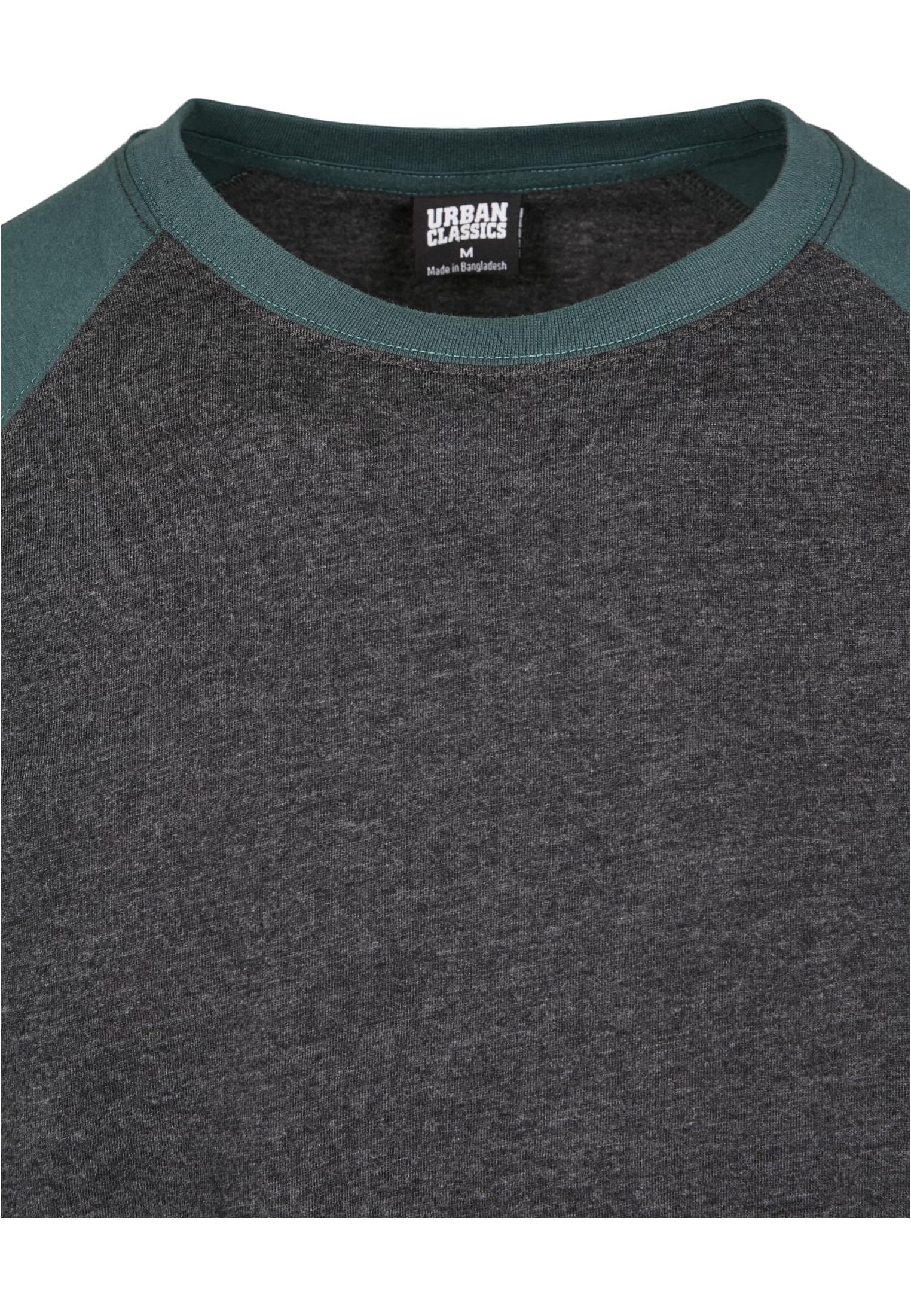 Raglan Contrast Tee | charcoal/bottlegreen