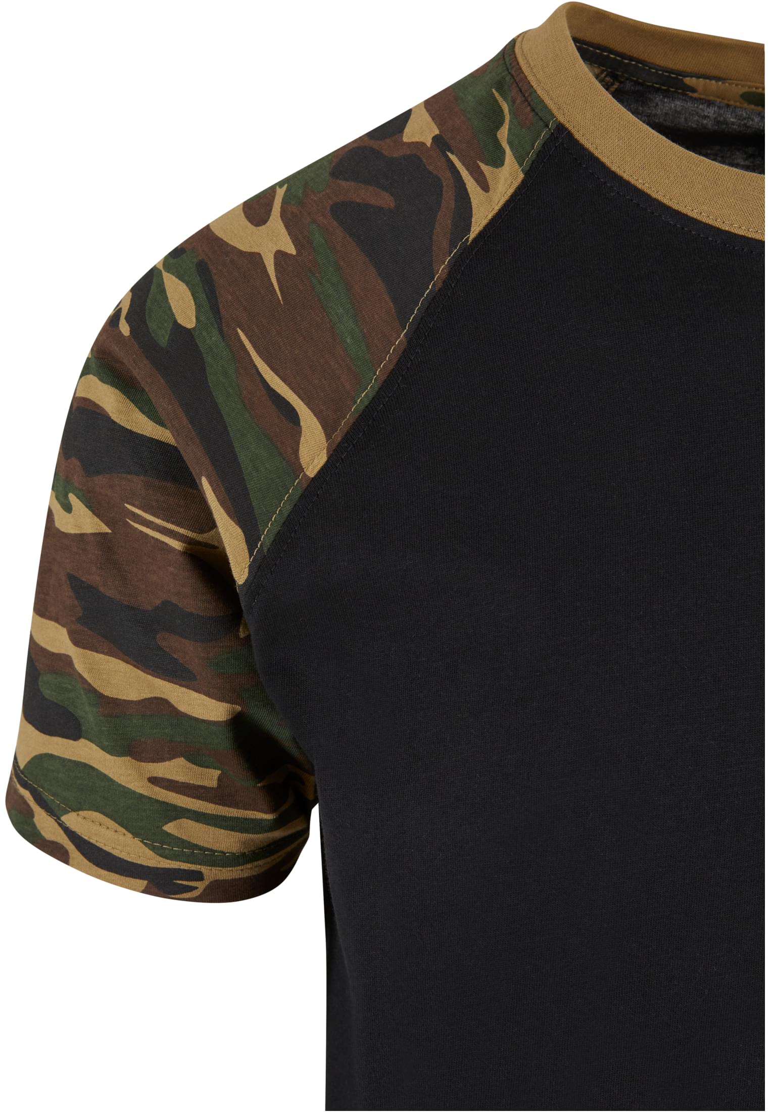 Raglan Contrast Tee | blk/woodcamo