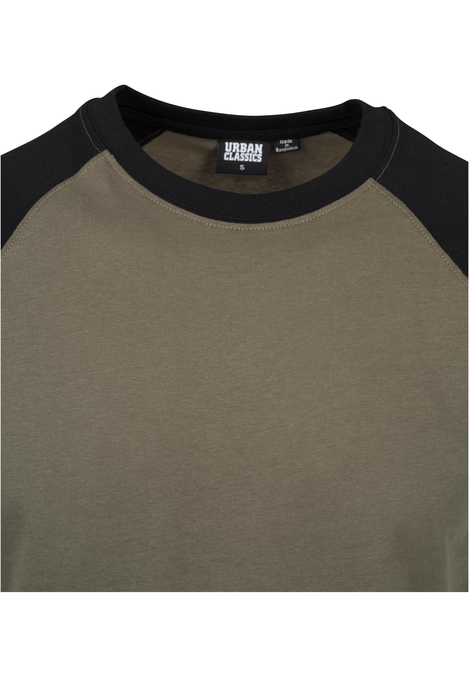 Raglan Contrast Tee | olv/blk