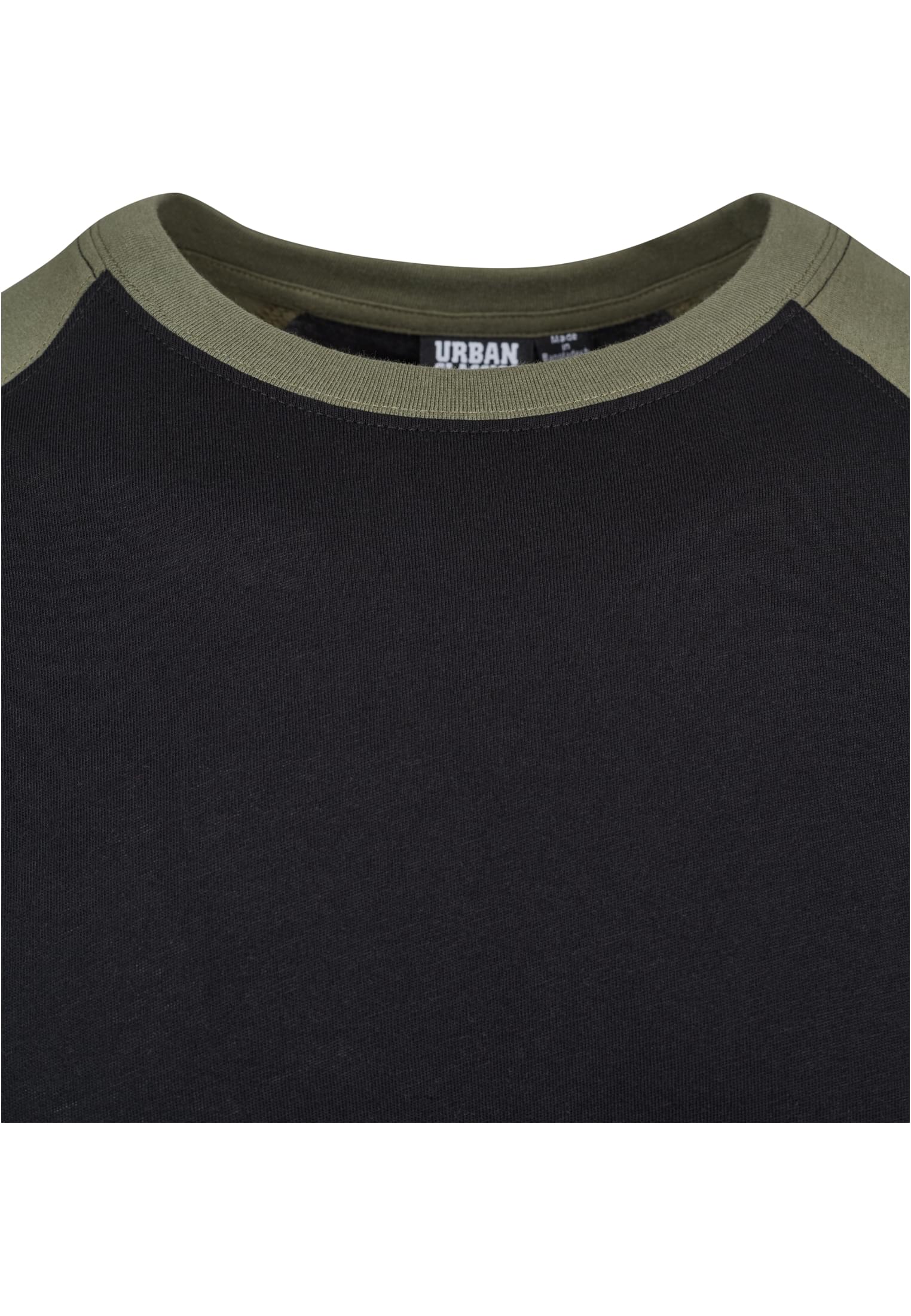 Raglan Contrast Tee | blk/olive