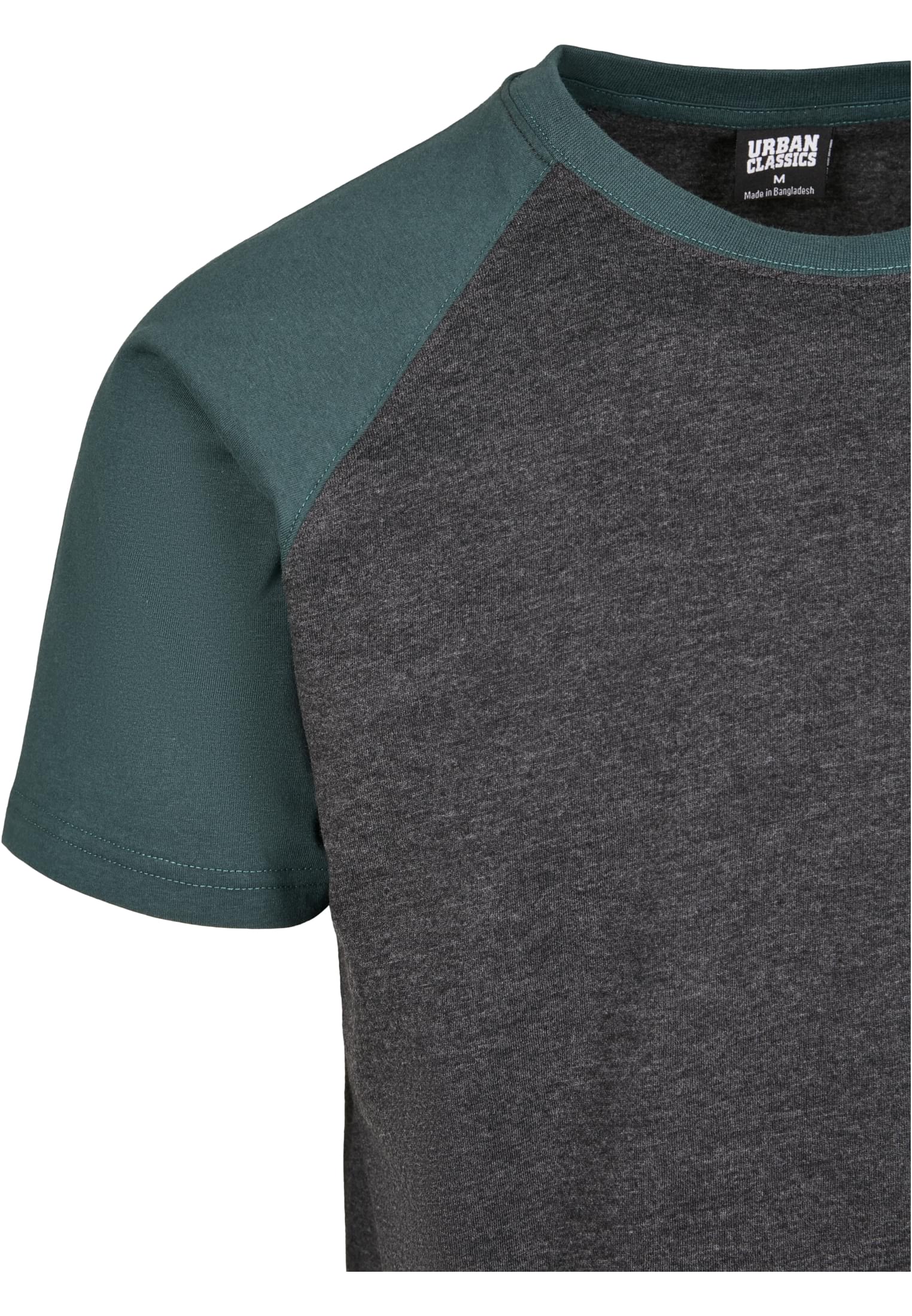 Raglan Contrast Tee | charcoal/bottlegreen