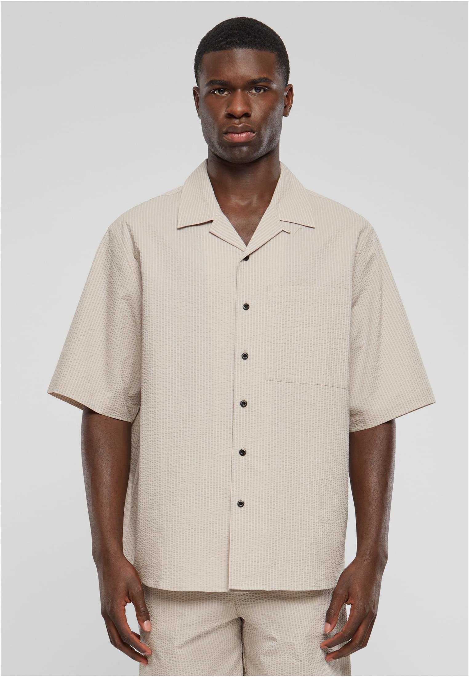 Relaxed Seersucker Short Sleeve Shirt | cloud