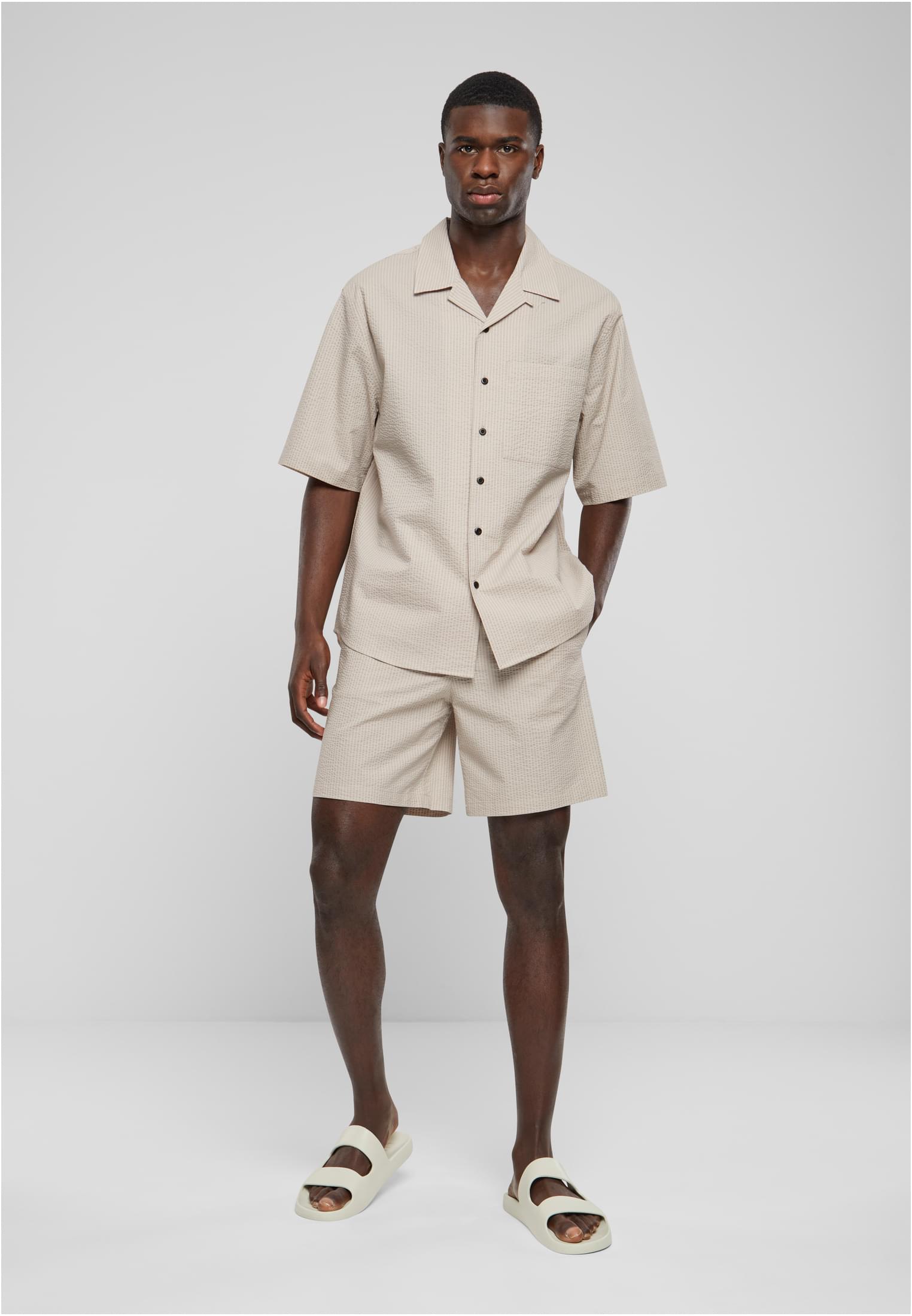 Relaxed Seersucker Short Sleeve Shirt | cloud