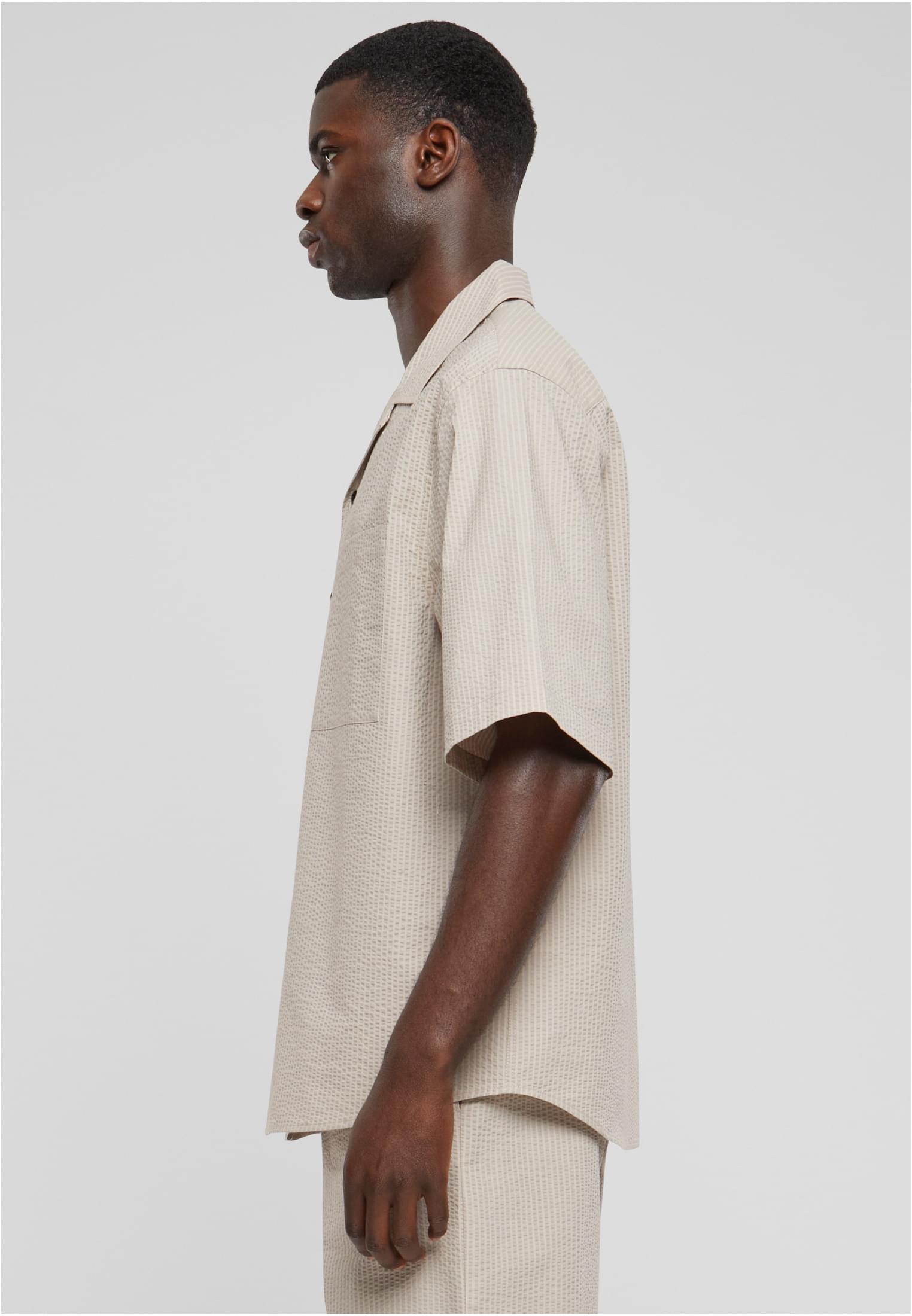 Relaxed Seersucker Short Sleeve Shirt | cloud