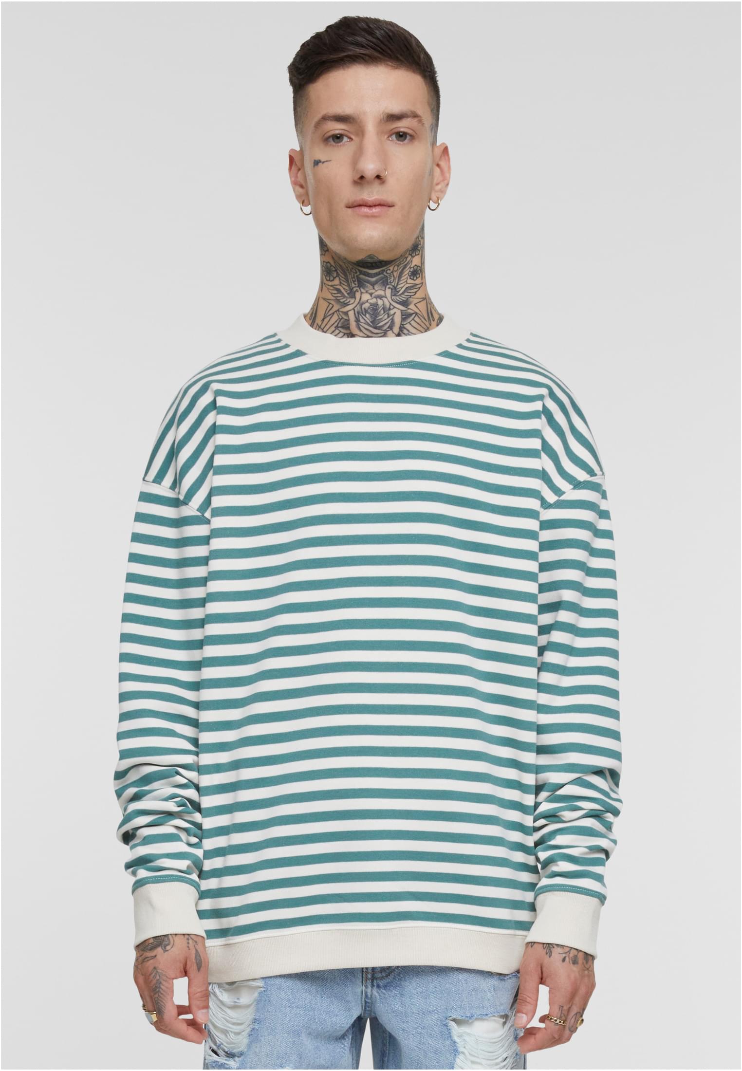 Striped Crewneck | whitesand/paleleaf