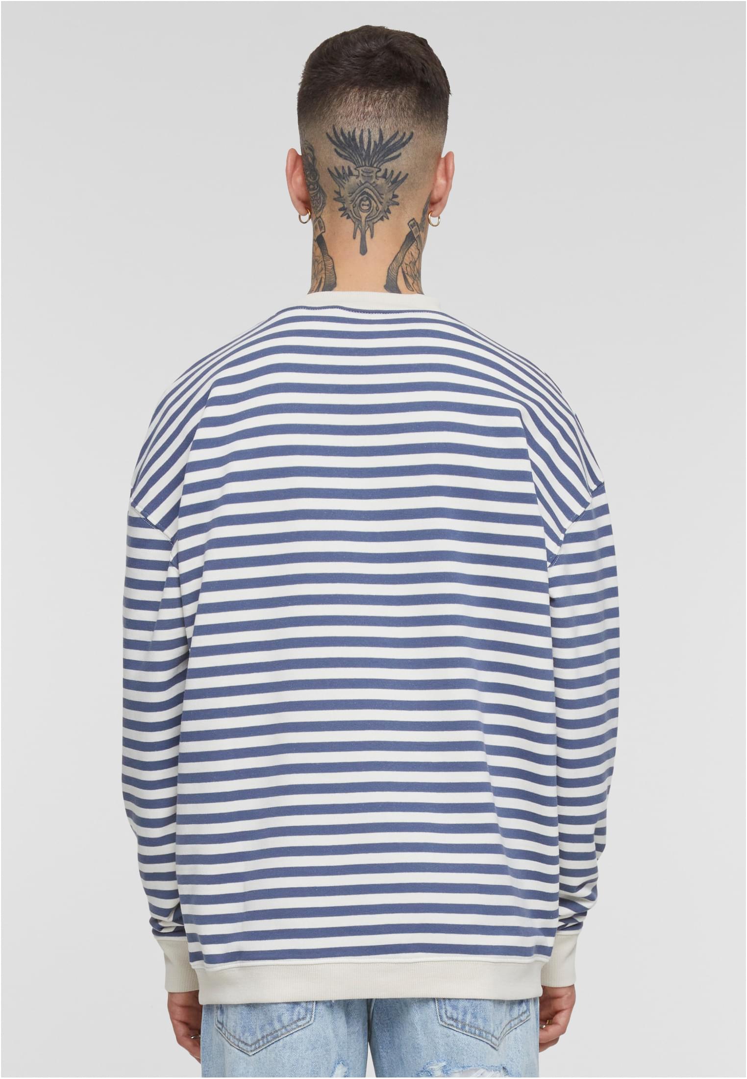 Striped Crewneck | whitesand/vintageblue