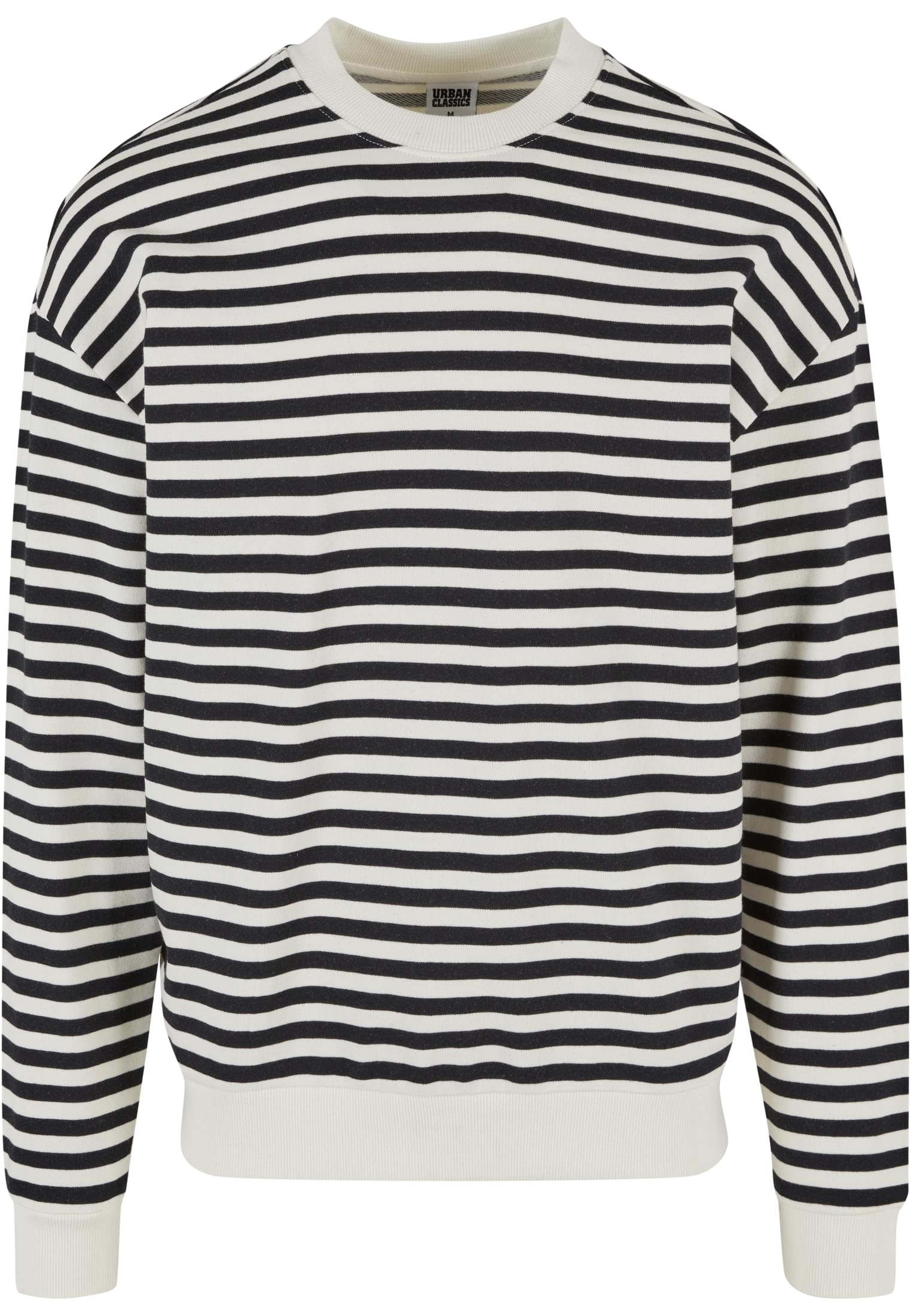 Striped Crewneck | whitesand/black